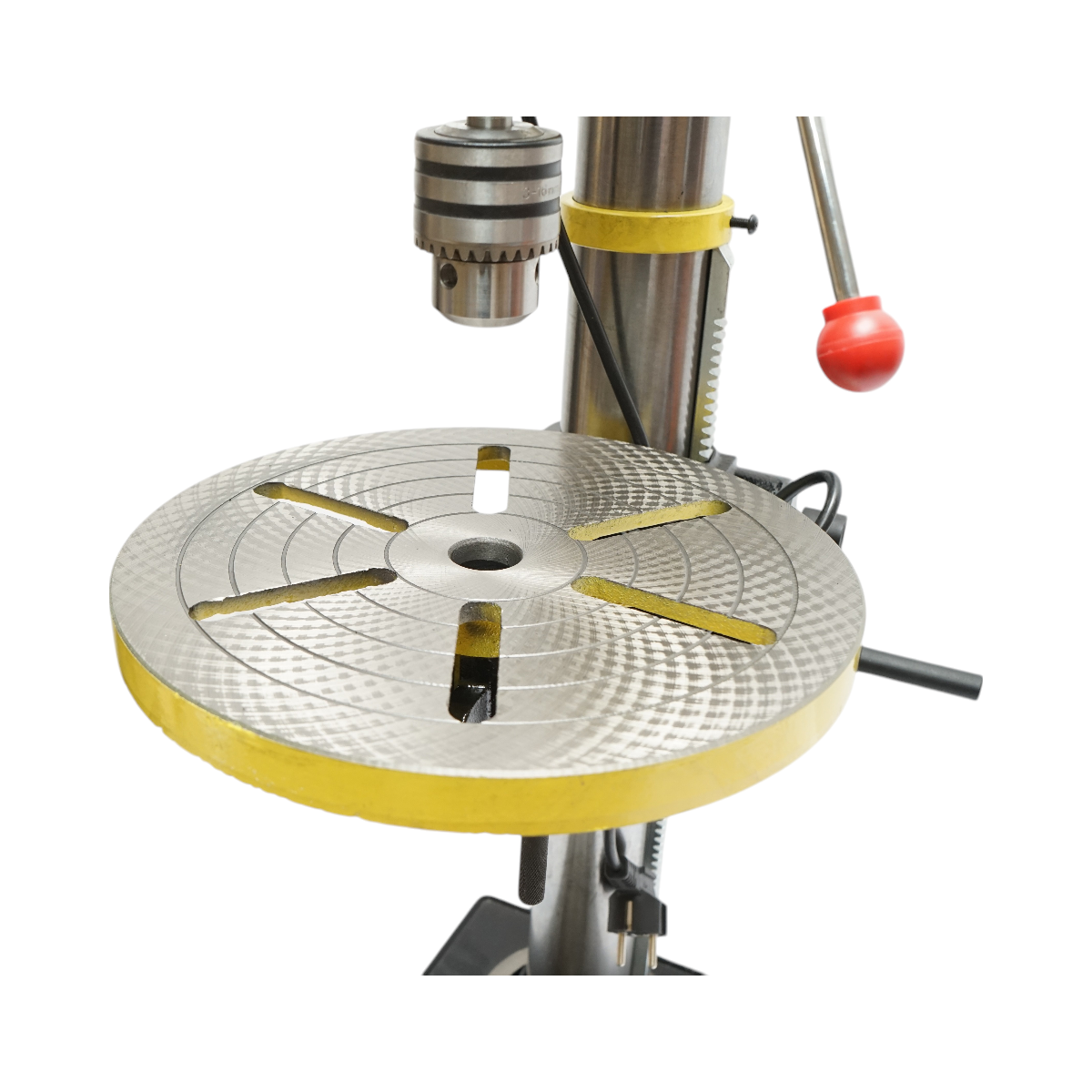 Masina de gaurit cu coloana 450W, 220V, 5 trepte, 16 viteze 180-2770 RPM, mandrina 16mm Crownman - imagine 7