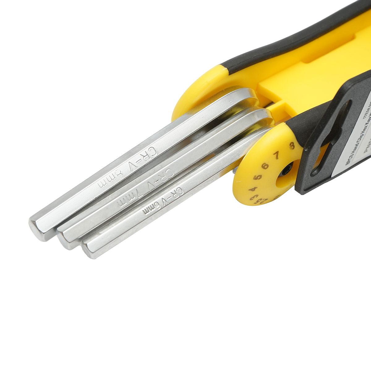 Set 8 chei imbus hexagonale pliabile cu maner tip briceag 2-8mm Cr-V Crownman - imagine 5