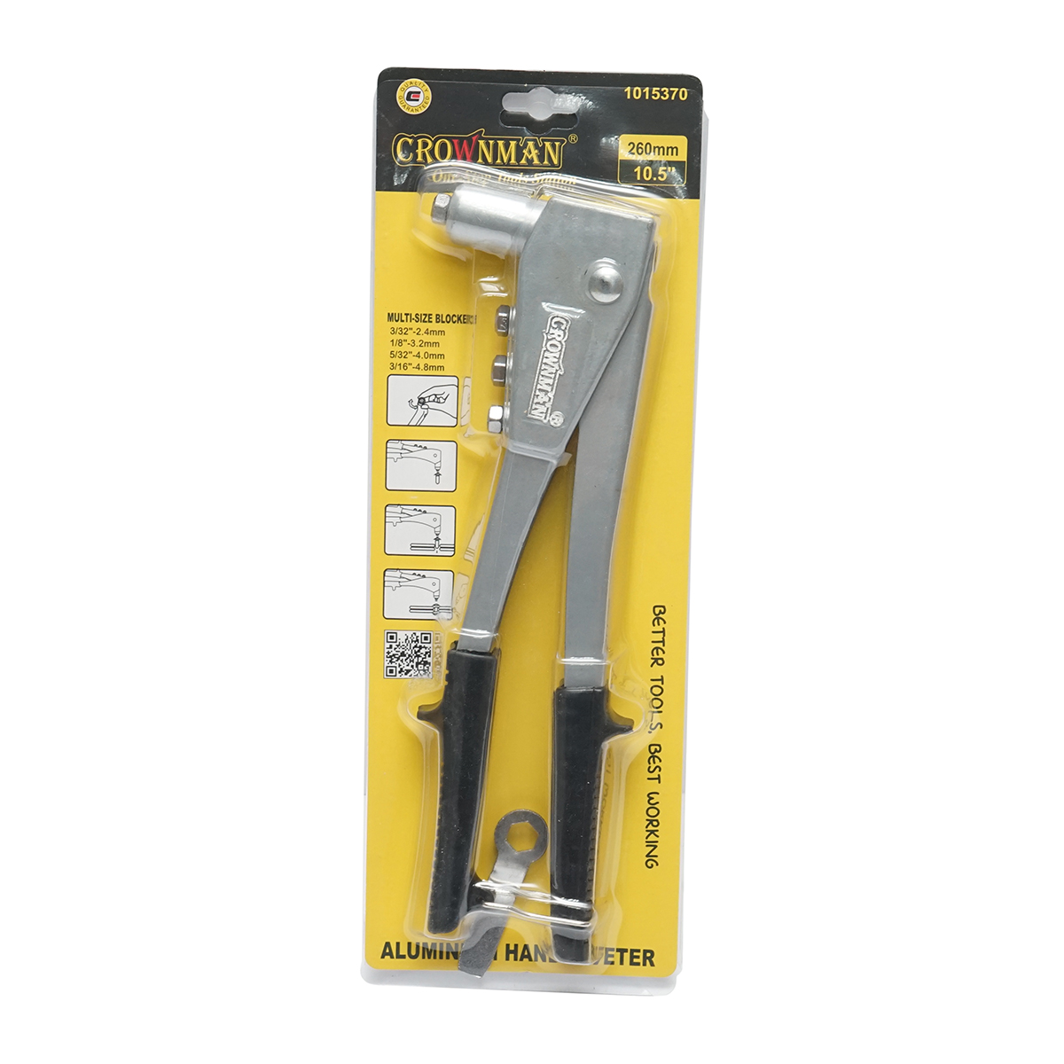 Cleste popnituri din aluminiu 260mm, 4 capete interschimbabile 2.4, 3.2, 4.0, 4.8mm profesional Crownman - imagine 5