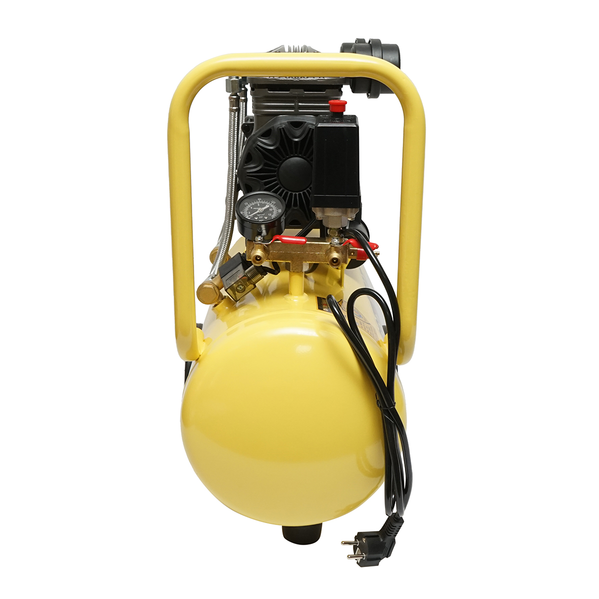 Compresor aer 30L fara ulei silentios, putere motor 1.5KW/2CP presiune maxima 8 bar, volum aer aspirat 130 L/min Crownman - imagine 5