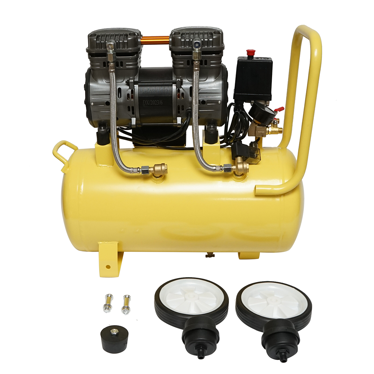 Compresor aer 30L fara ulei silentios, putere motor 1.5KW/2CP presiune maxima 8 bar, volum aer aspirat 130 L/min Crownman - imagine 2