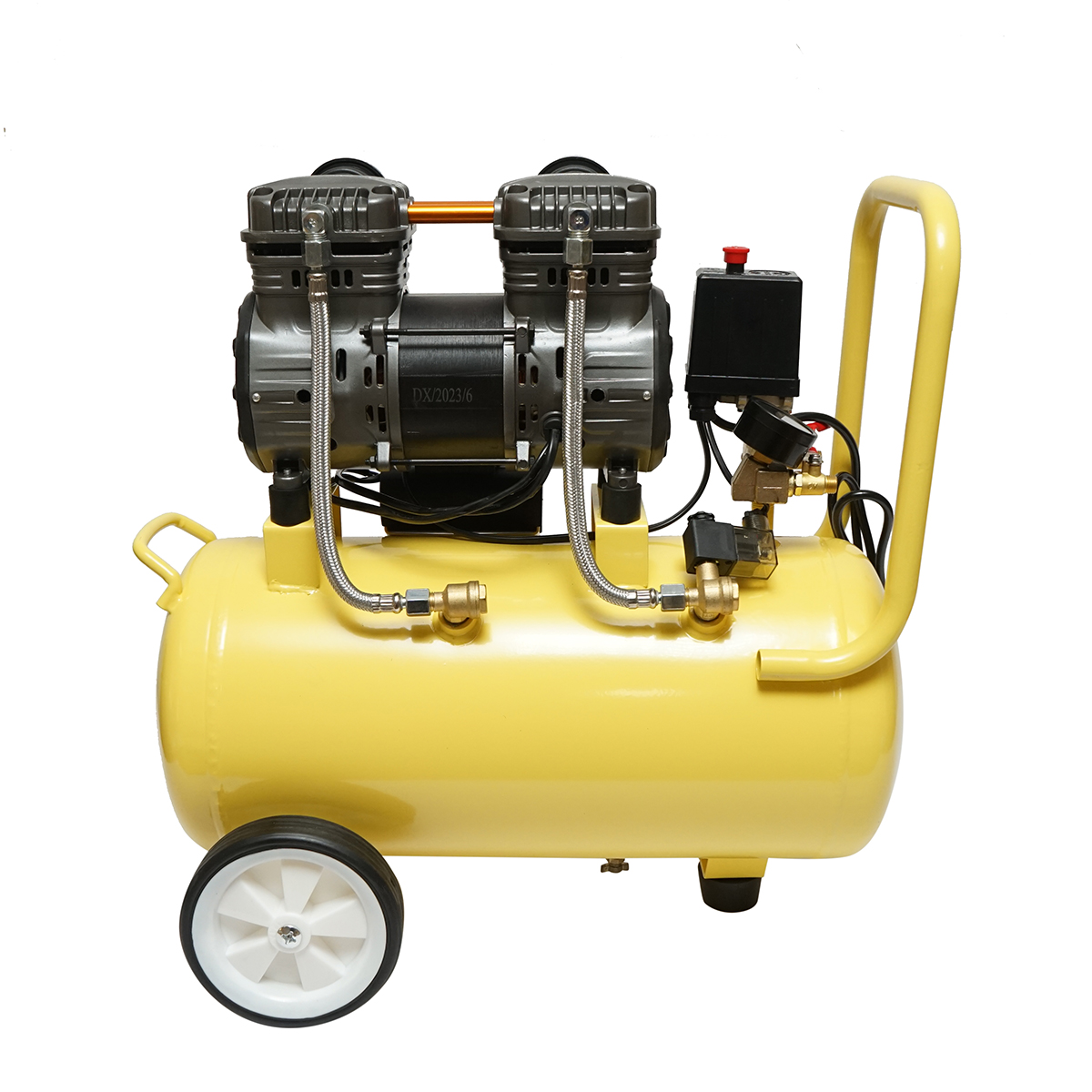 Compresor aer 30L fara ulei silentios, putere motor 1.5KW/2CP presiune maxima 8 bar, volum aer aspirat 130 L/min Crownman - imagine 3