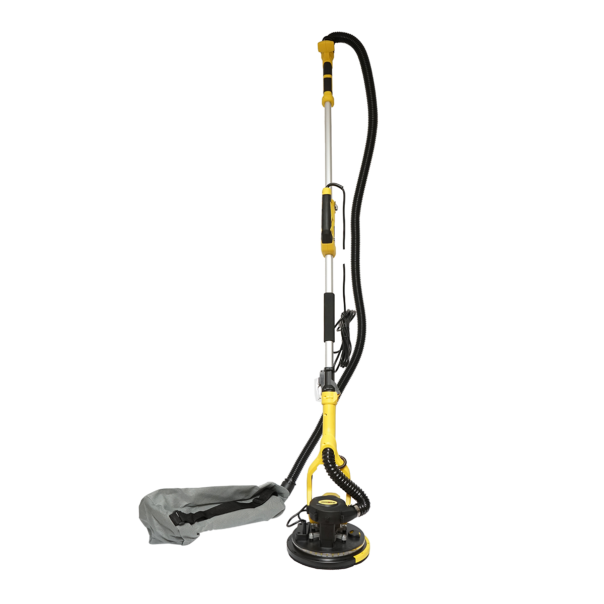 Slefuitor pereti si tavane tip girafa cu aspirator si sac 880W, 220V, 5 trepte viteza 1000-2100 r/min, brat telescopic 125-180cm, cap iluminat 72 LED-uri, 6 discuri 225mm Crownman - imagine 3