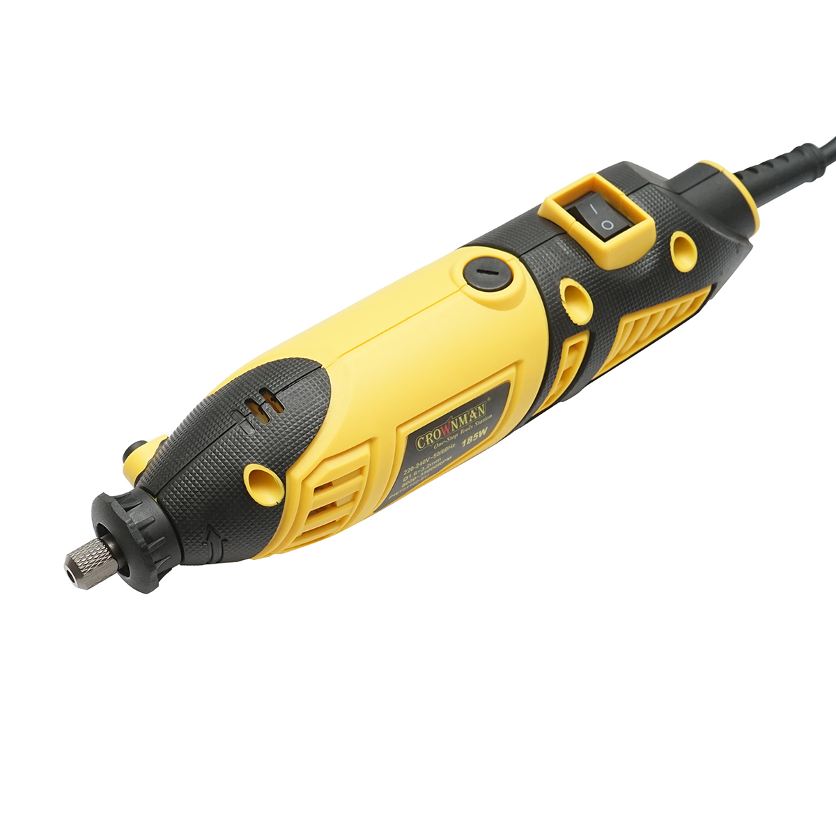 Set trusa mini freza 185W, 220V tip biax, 9 trepte viteza 8000-35000rpm 211 piese Crownman - imagine 5