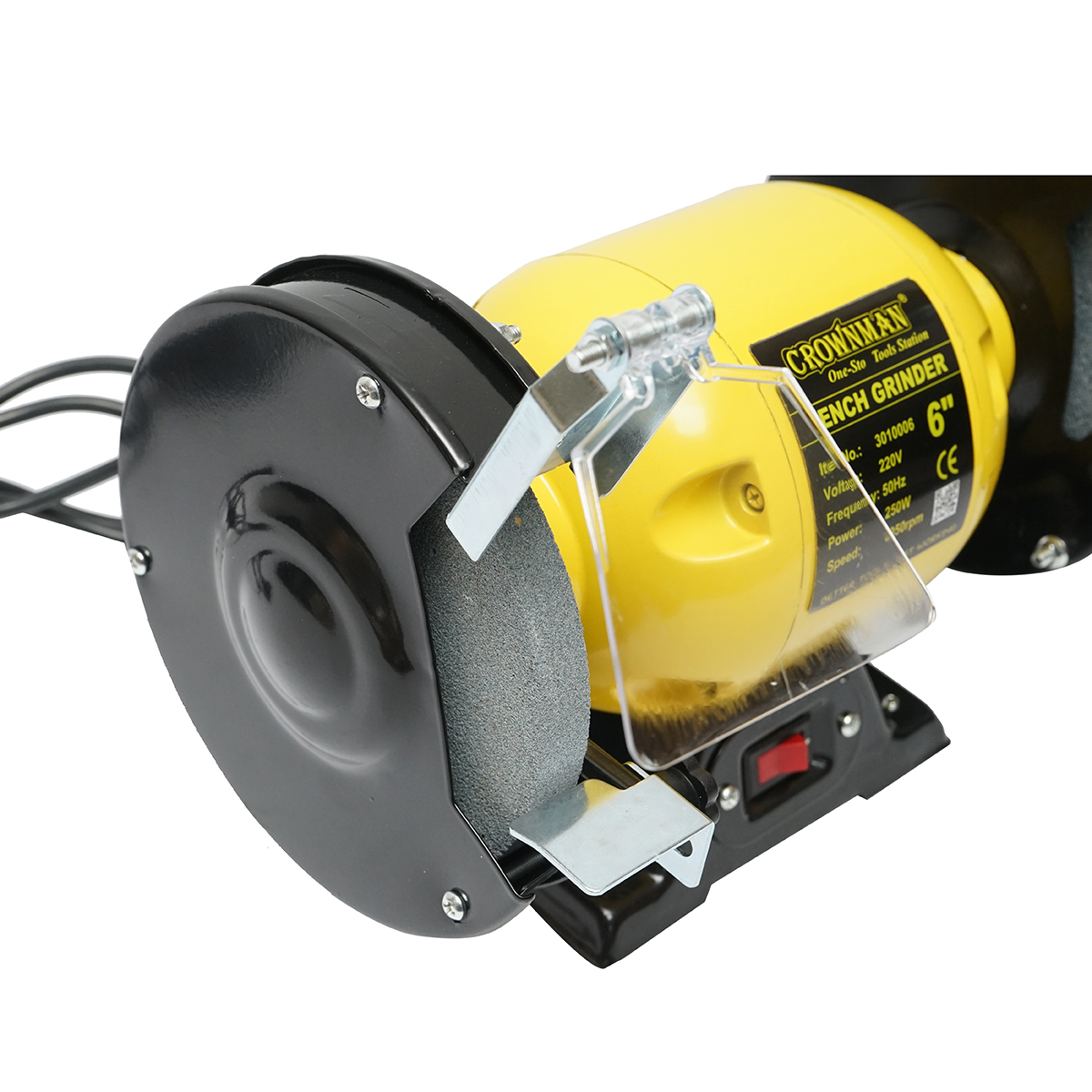 Polizor de banc 250W, 220V disc abraziv 150x16x12.7mm, viteza rotatie 2950rpm Crownman - imagine 5