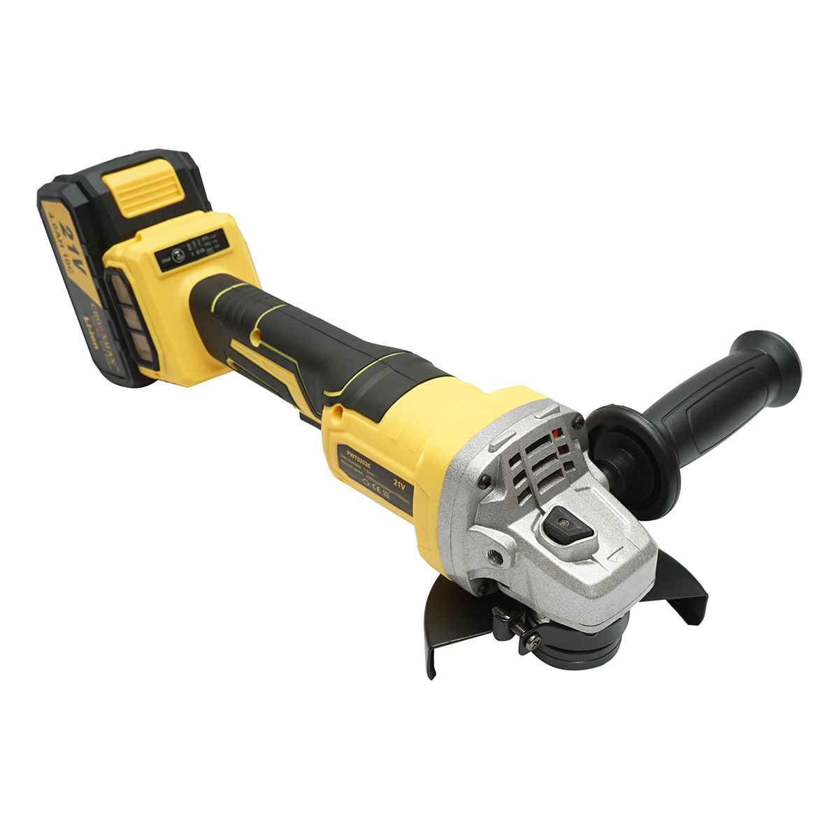 Polizor unghiular cu acumulator 21V, 4Ah Li-ion, disc 115mm, motor fara perii (brushless), 3 trepte de viteza Crownman - imagine 8