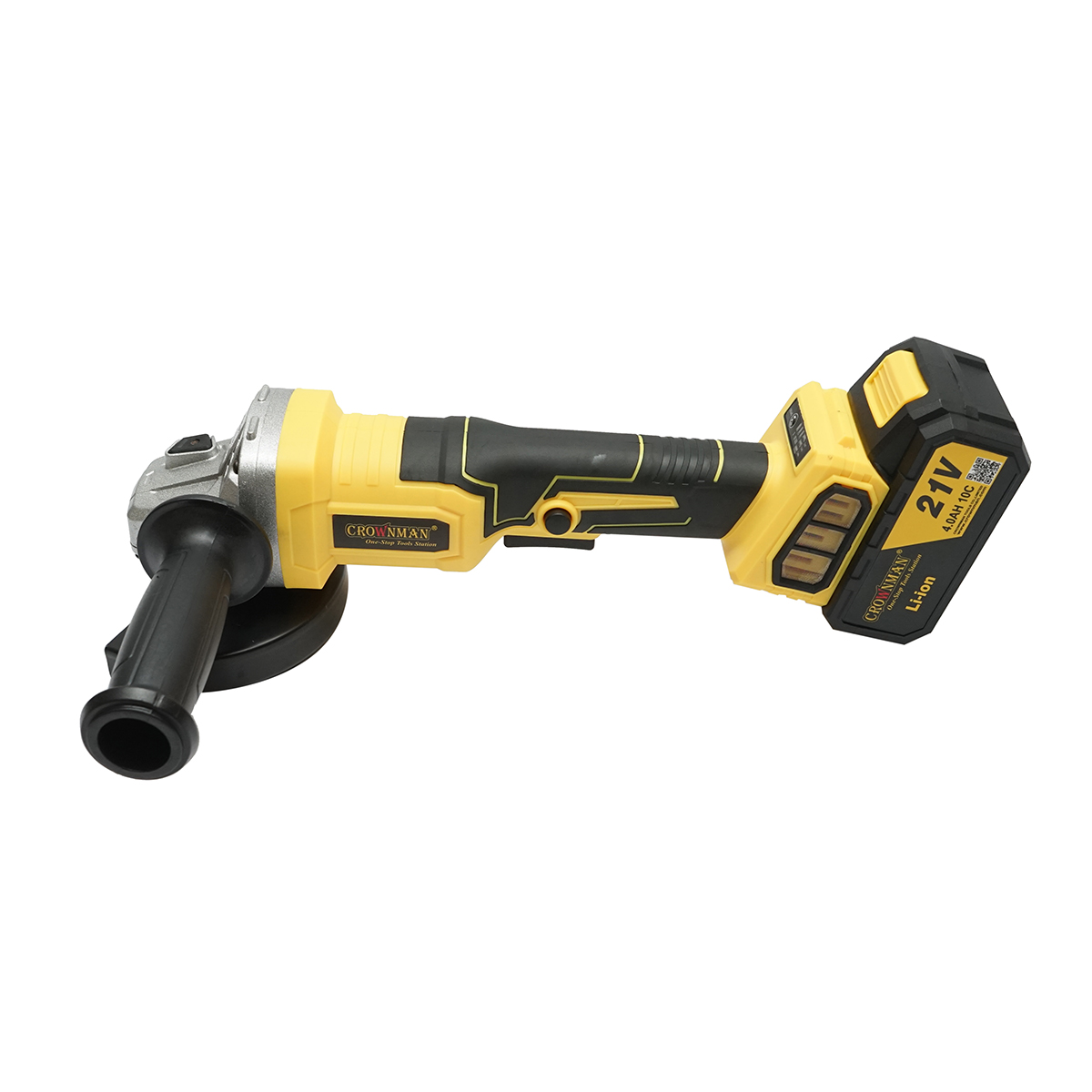 Polizor unghiular cu acumulator 21V, 4Ah Li-ion, disc 115mm, motor fara perii (brushless), 3 trepte de viteza Crownman - imagine 5