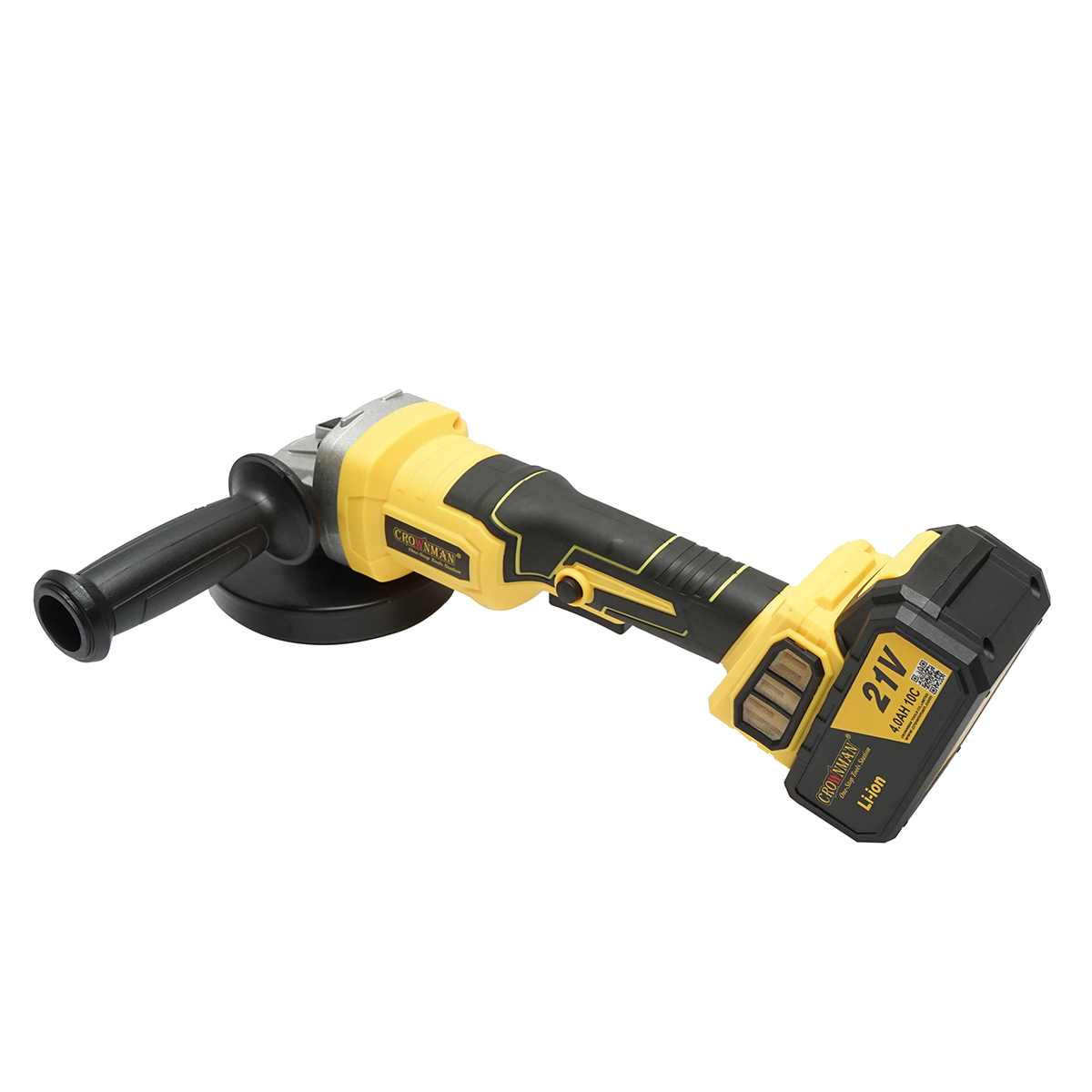 Polizor unghiular cu acumulator 21V, 4Ah Li-ion, disc 115mm, motor fara perii (brushless), 3 trepte de viteza Crownman - imagine 6