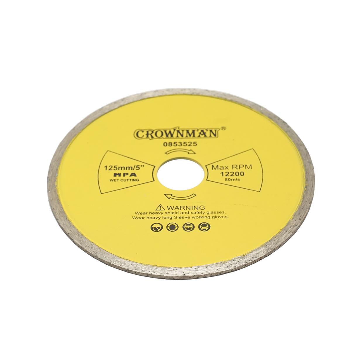Disc diamantat continuu 125x22.23mm, viteza max. 12200rpm, taiere umeda pentru piatra, ceramica, granit, gresie, marmura Crownman - imagine 3