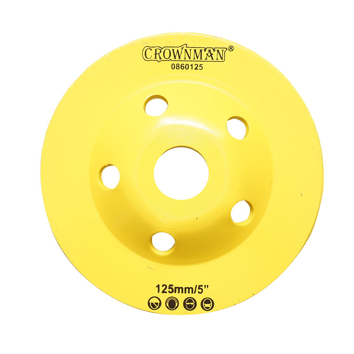 Disc diamantat turbo segmentat tip cupa 125x22.23mm pentru slefuire beton, granit, piatra Crownman - imagine 2