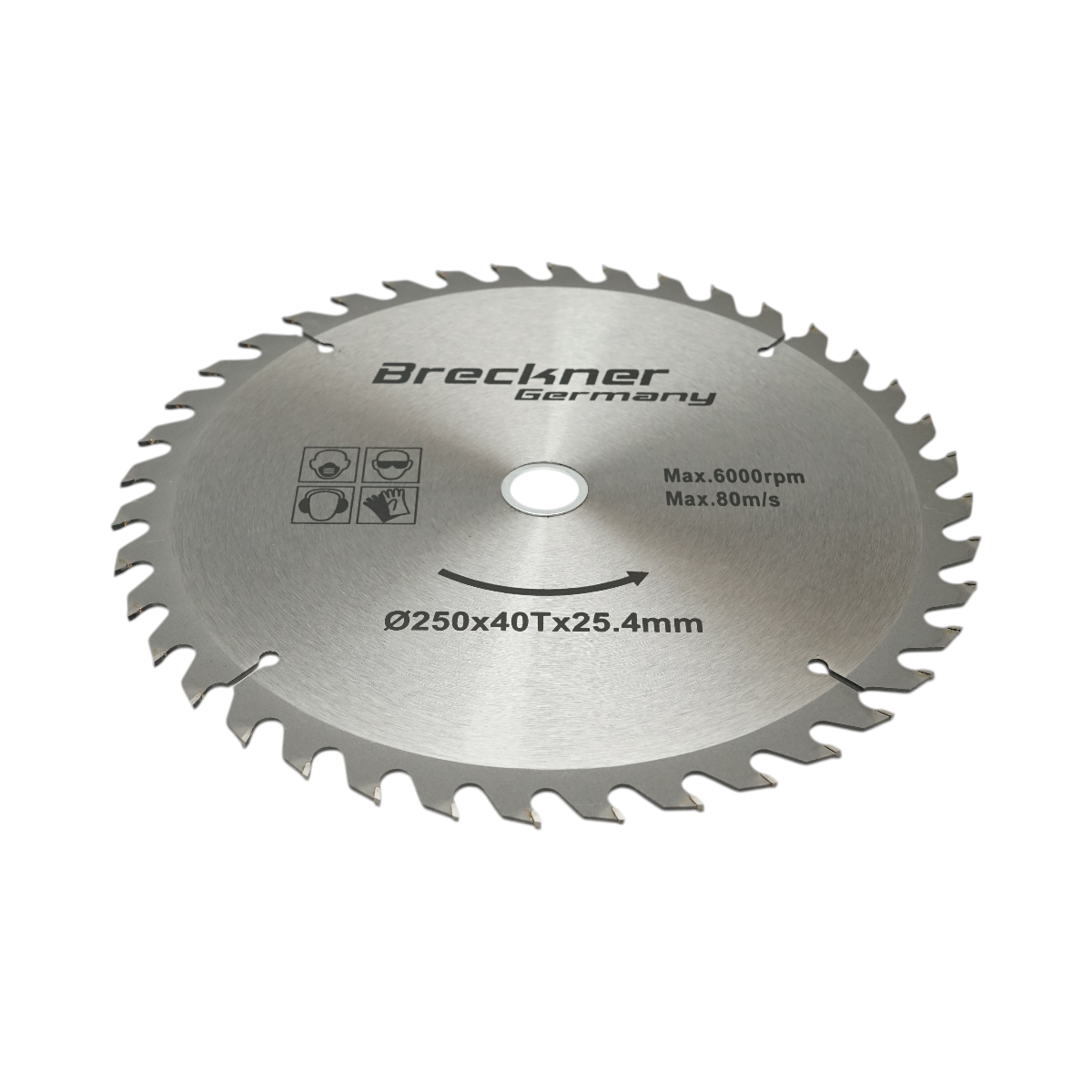 Disc circular vidia pentru lemn 250x25.4mm, 40 dinti, turatie maxima 6000rpm Breckner Germany - imagine 2