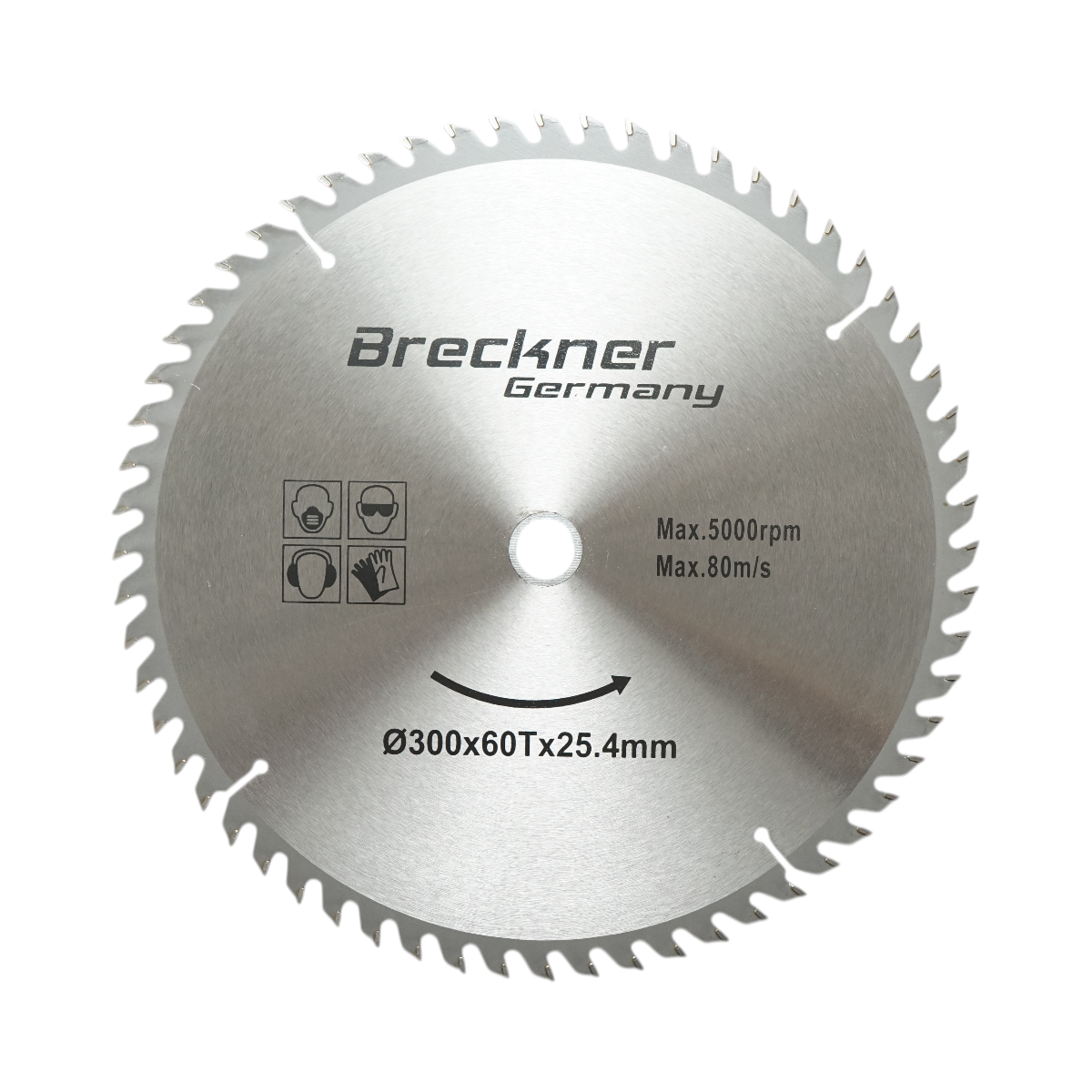 Disc circular vidia pentru lemn 300x25.4mm, 60 dinti, turatie maxima 5000rpm Breckner Germany