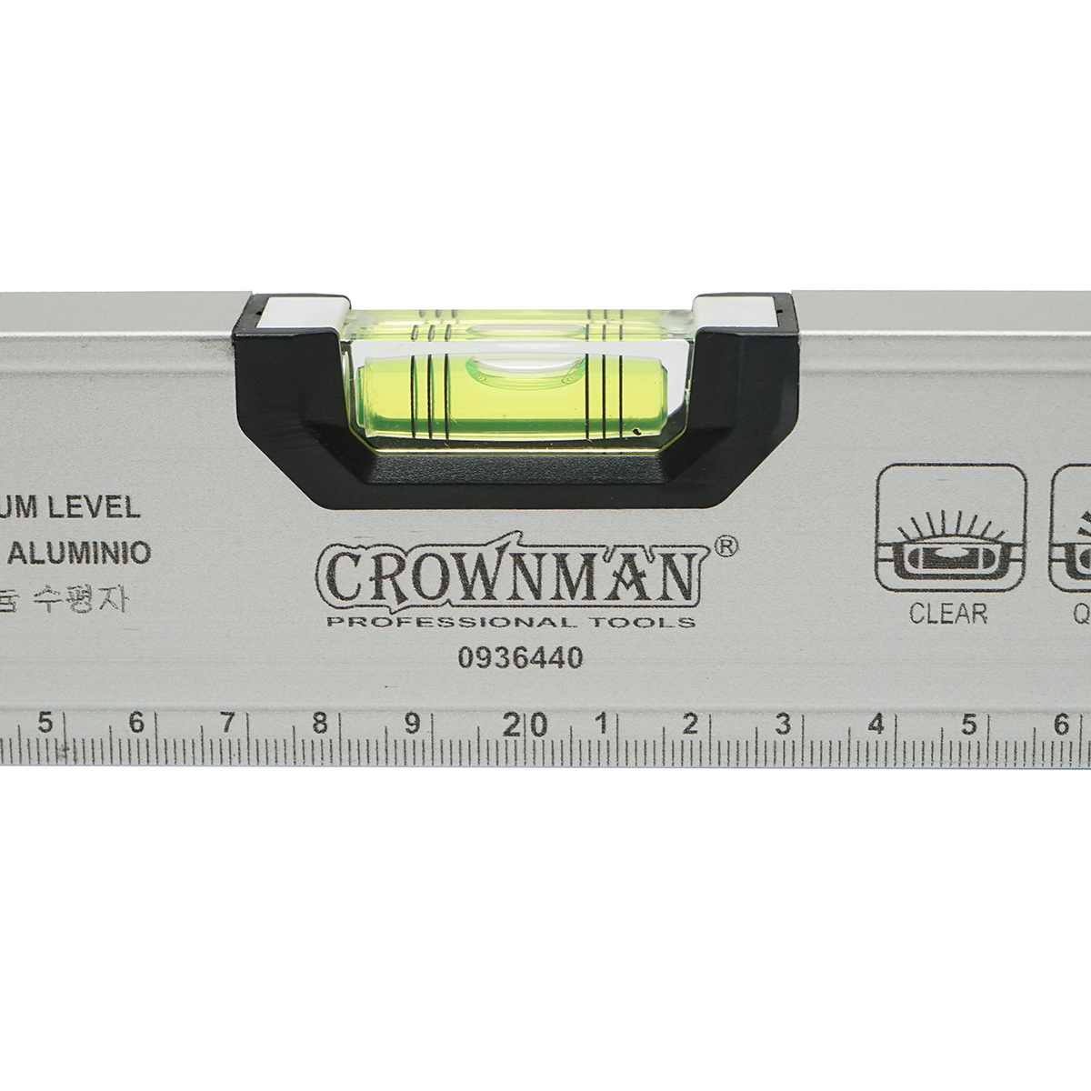 Nivela aluminiu magnetica 400mm, 3 bule de nivel, rigla gradata 0-40cm Crownman - imagine 4