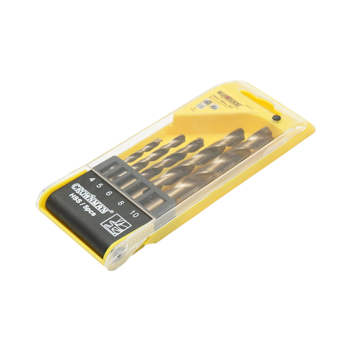 Set 5 burghie metal 4-10mm elicoidale HSS DIN 338 cu tija cilindrica Crownman - imagine 2