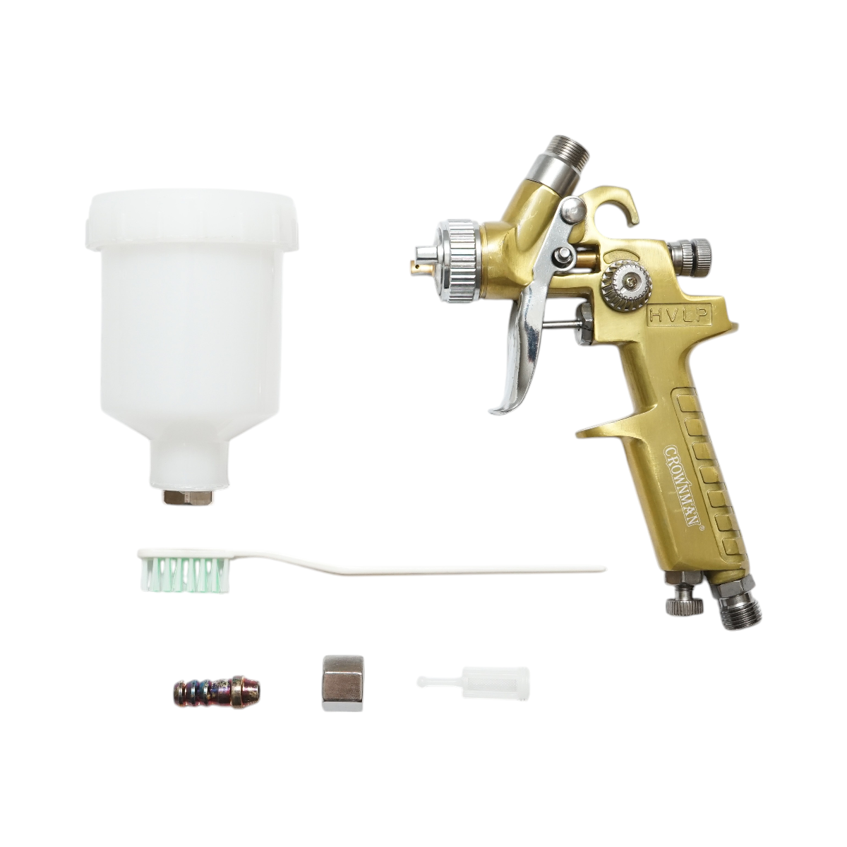 Pistol de vopsit cu aer comprimat 100ml, debit 70-110ml/min, duza 0.8mm, presiune max. 3.5 bar Crownman - imagine 2