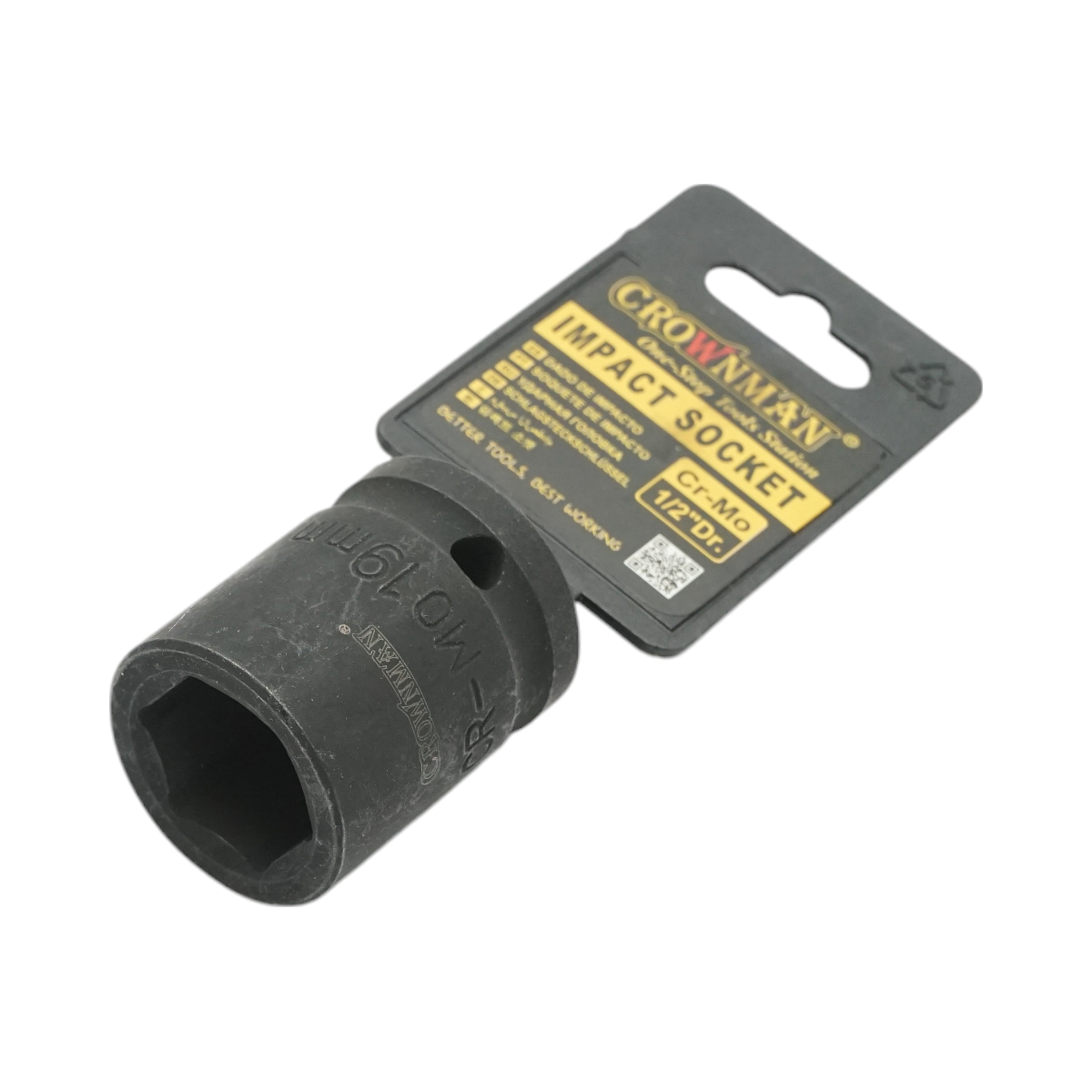 Cheie tubulara de impact 19mm, patrat 1/2 inch Cr-Mo Crownman - imagine 2