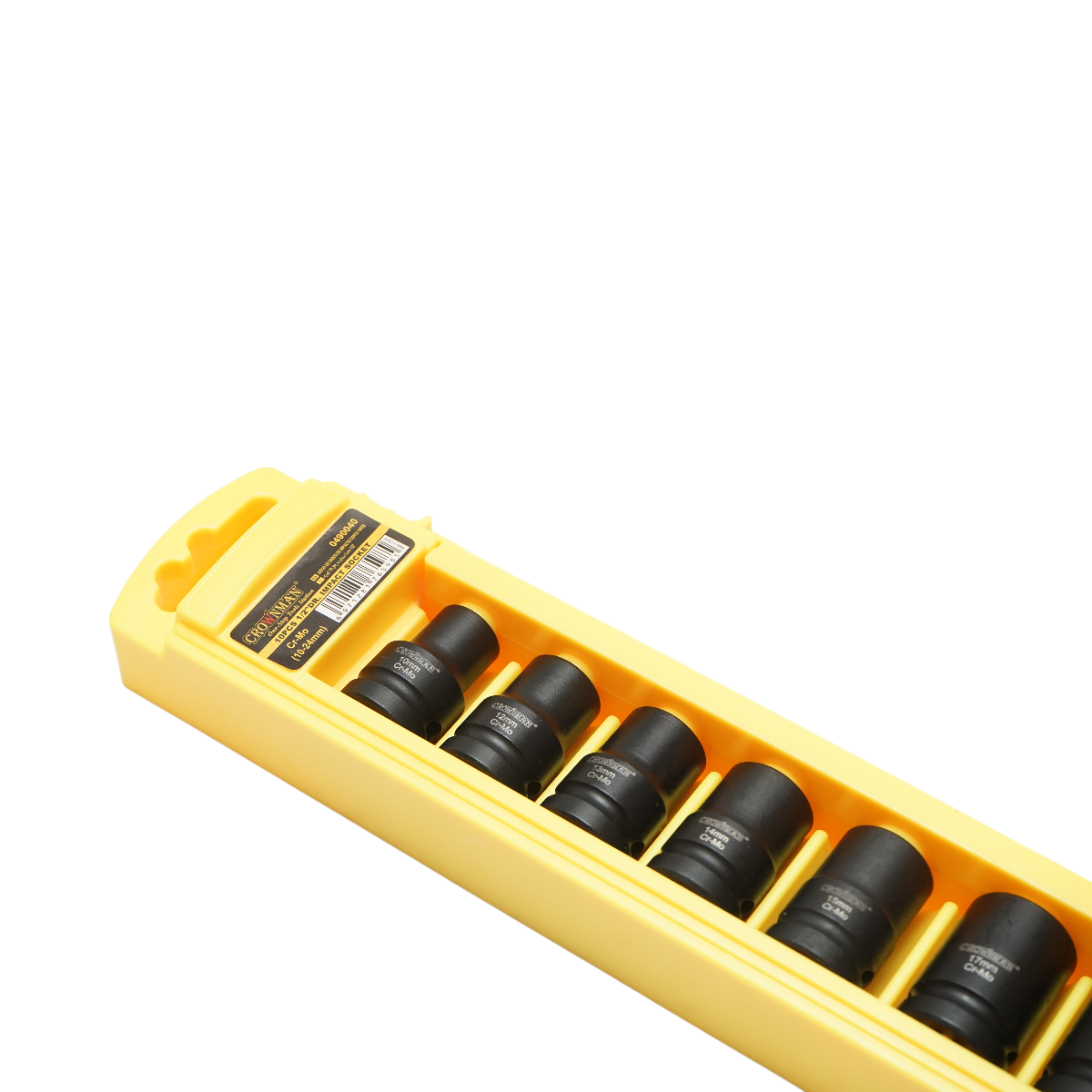 Set 10 chei tubulare de impact 10-24mm, patrat 1/2 inch, material Cr-Mo, standard DIN 3121, industrial Crownman - imagine 4