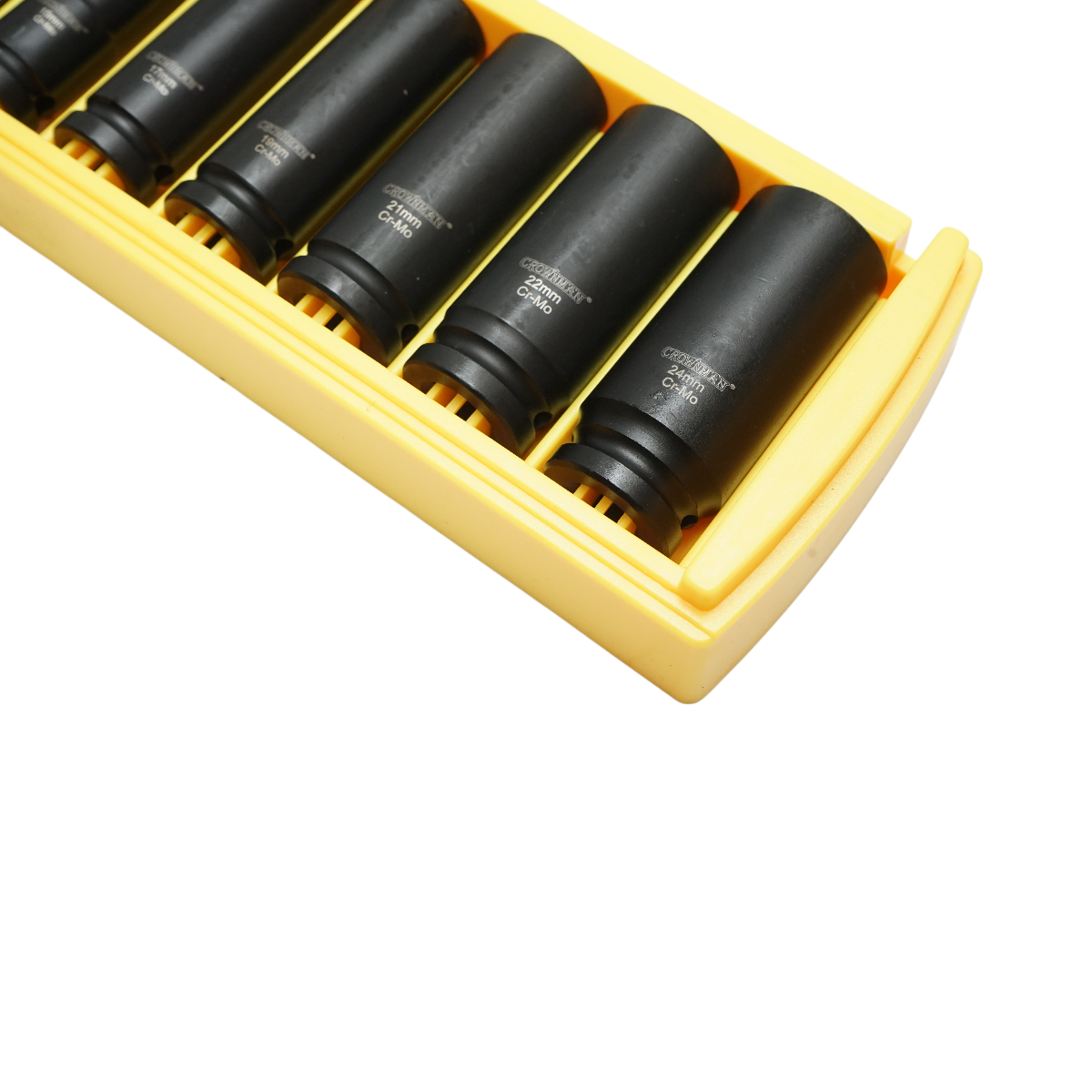 Set 10 chei tubulare de impact lungi 10-24mm, patrat 1/2 inch Cr-Mo Crownman - imagine 3
