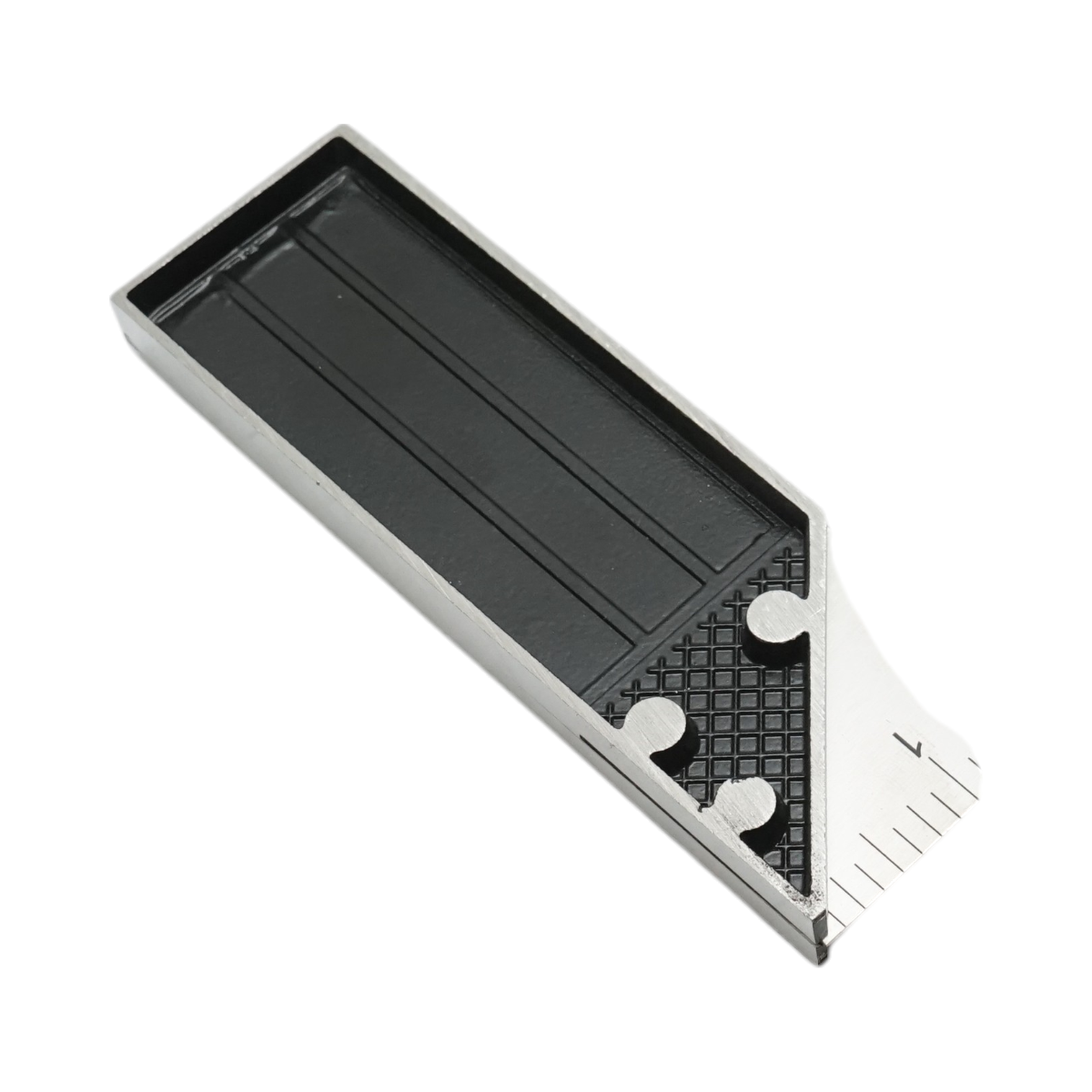 Echer tamplarie profesional 300mm/12 inch, maner aluminiu, rigla otel carbon Crownman - imagine 6