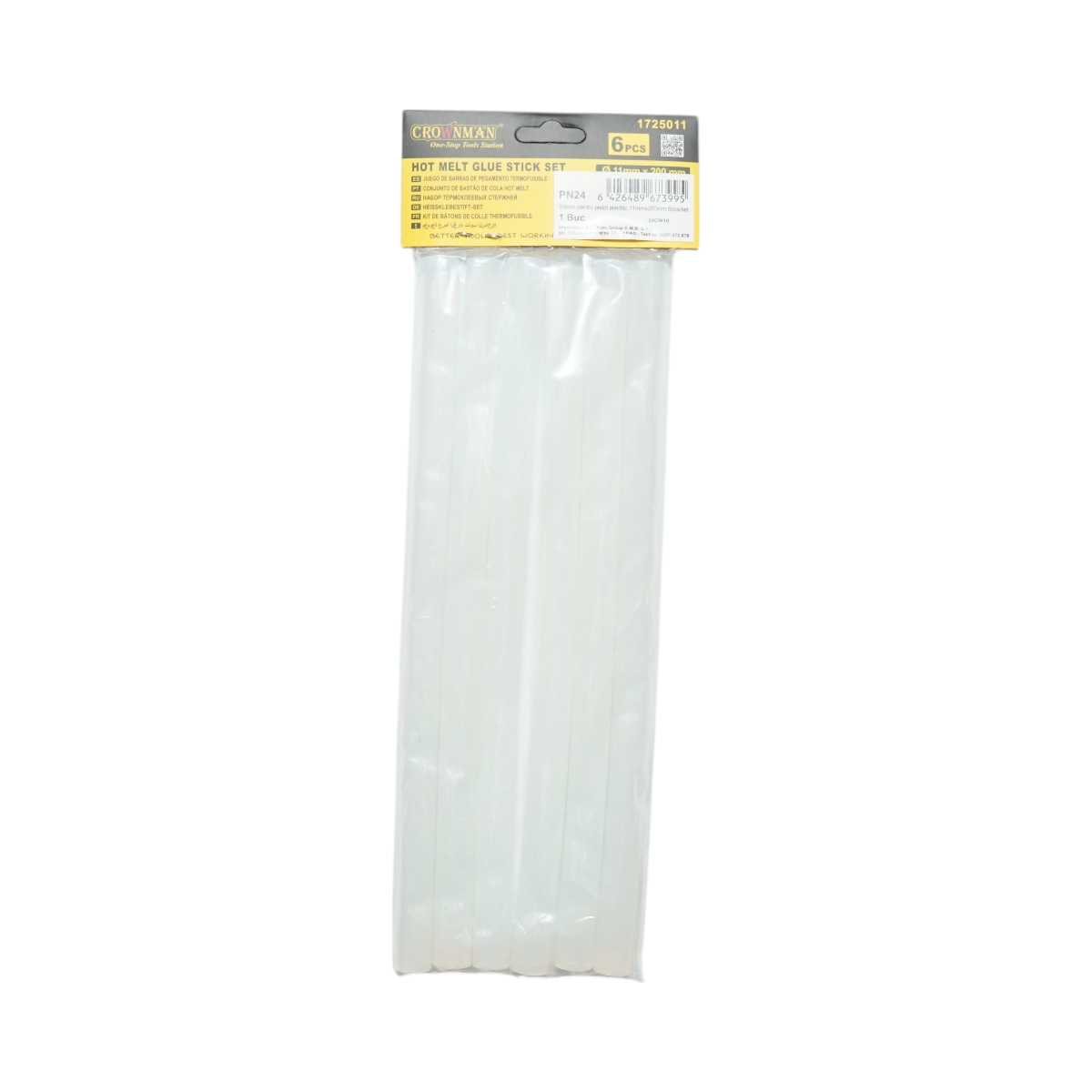 Set 6 batoane silicon transparente 11x200mm pentru pistol de lipit la cald Crownman - imagine 2