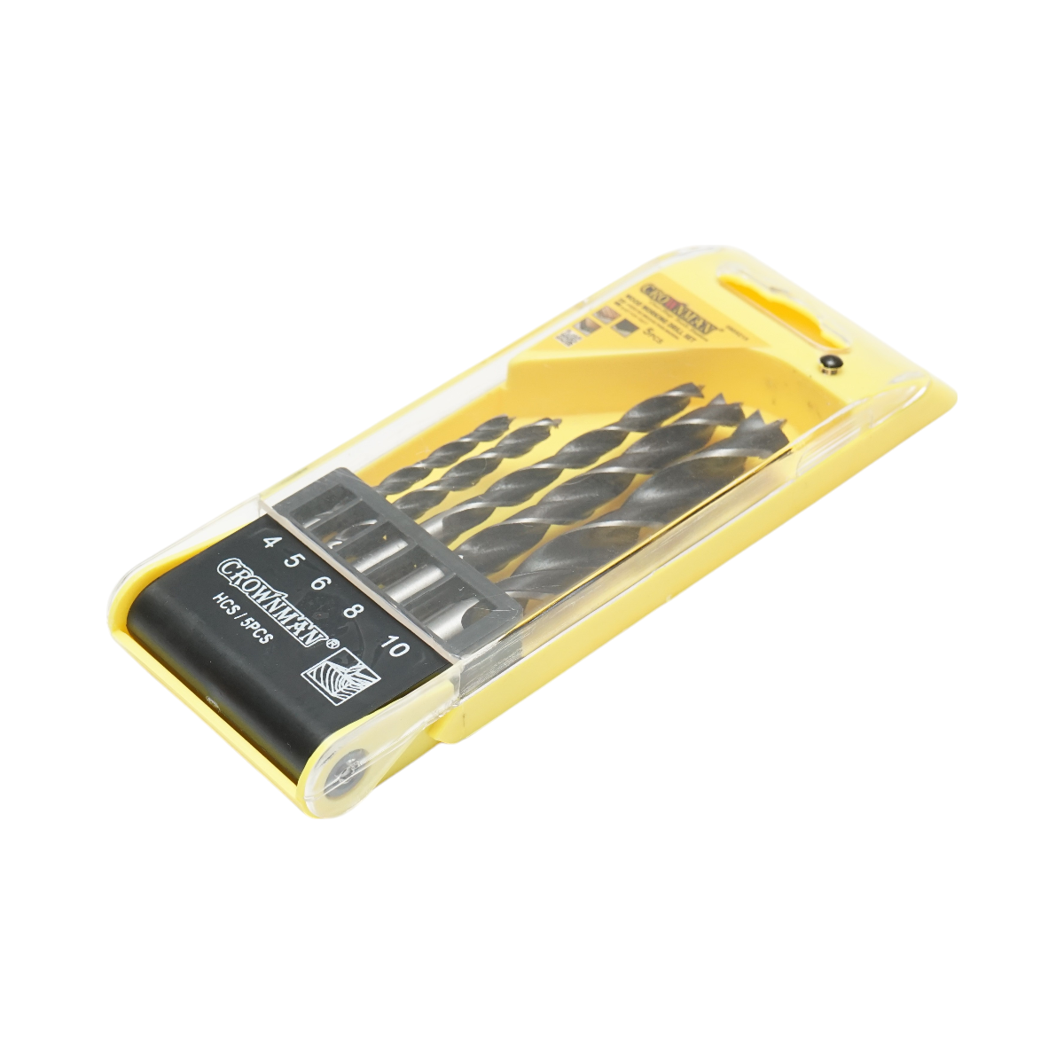 Set 5 burghie lemn 4-10mm elicoidale HCS cu tija cilindrica Crownman - imagine 2