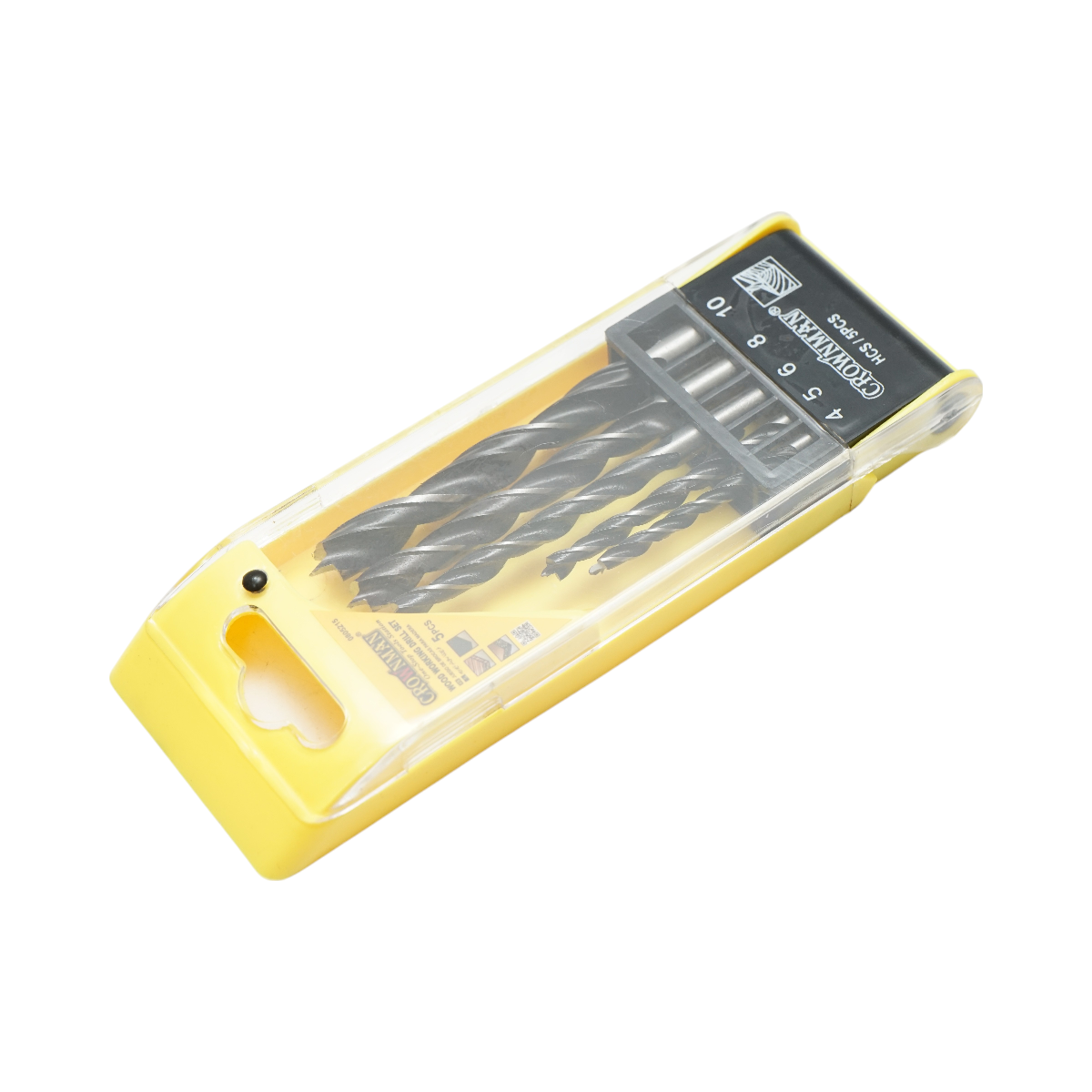 Set 5 burghie lemn 4-10mm elicoidale HCS cu tija cilindrica Crownman - imagine 3