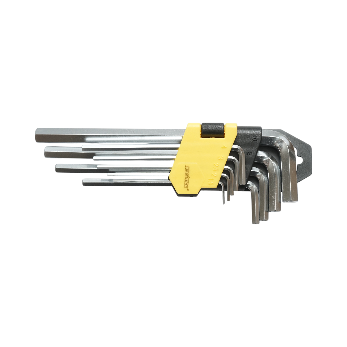 Set 9 chei imbus hexagonale 1.5-10mm cu brat lung profesional Cr-V Crownman - imagine 3