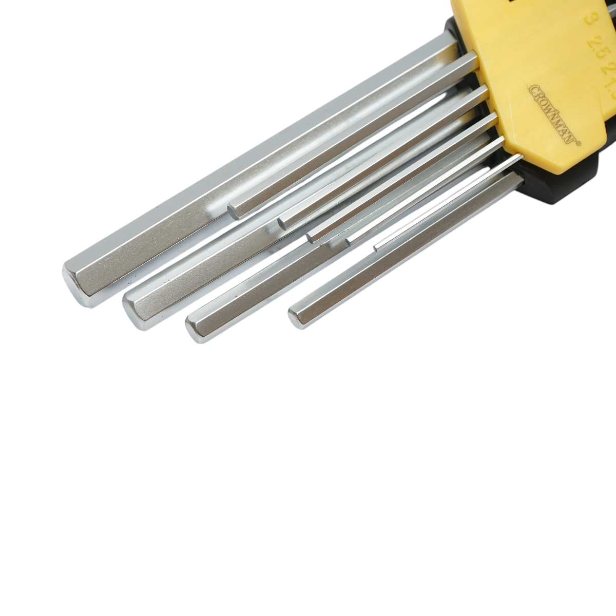 Set 9 chei imbus hexagonale 1.5-10mm cu brat lung profesional Cr-V Crownman - imagine 4