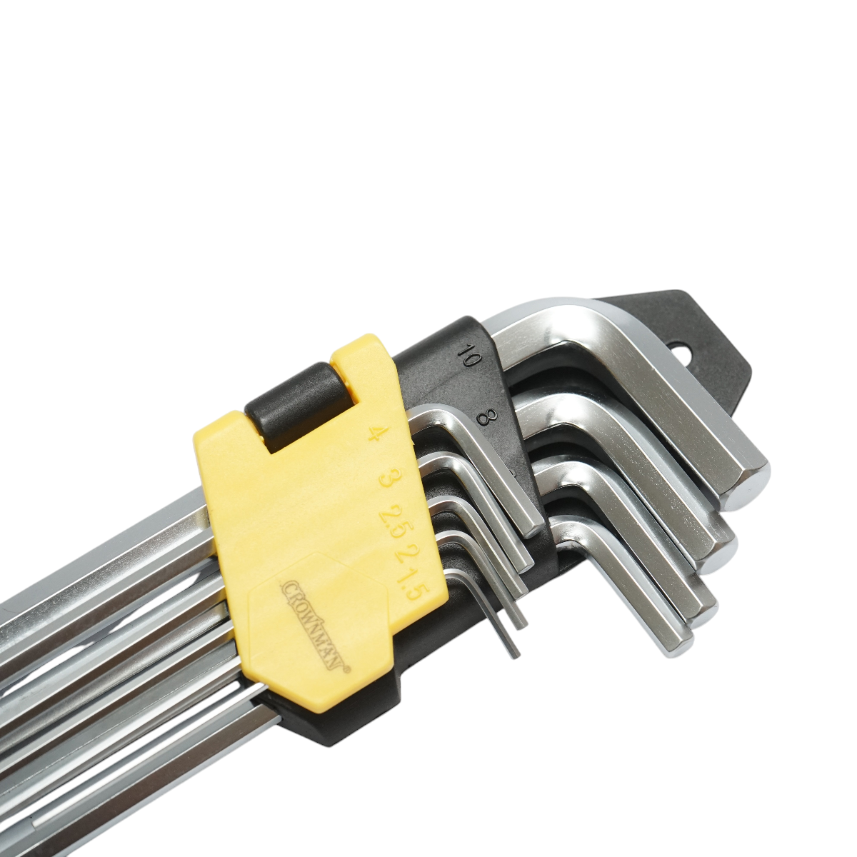Set 9 chei imbus hexagonale 1.5-10mm cu brat lung profesional Cr-V Crownman - imagine 5