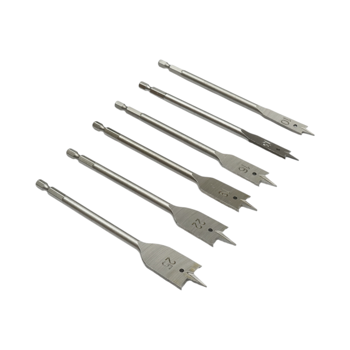 Set burghie lemn plate 10-25mm, coada hexagonala 1/4 inch 6 piese - imagine 4