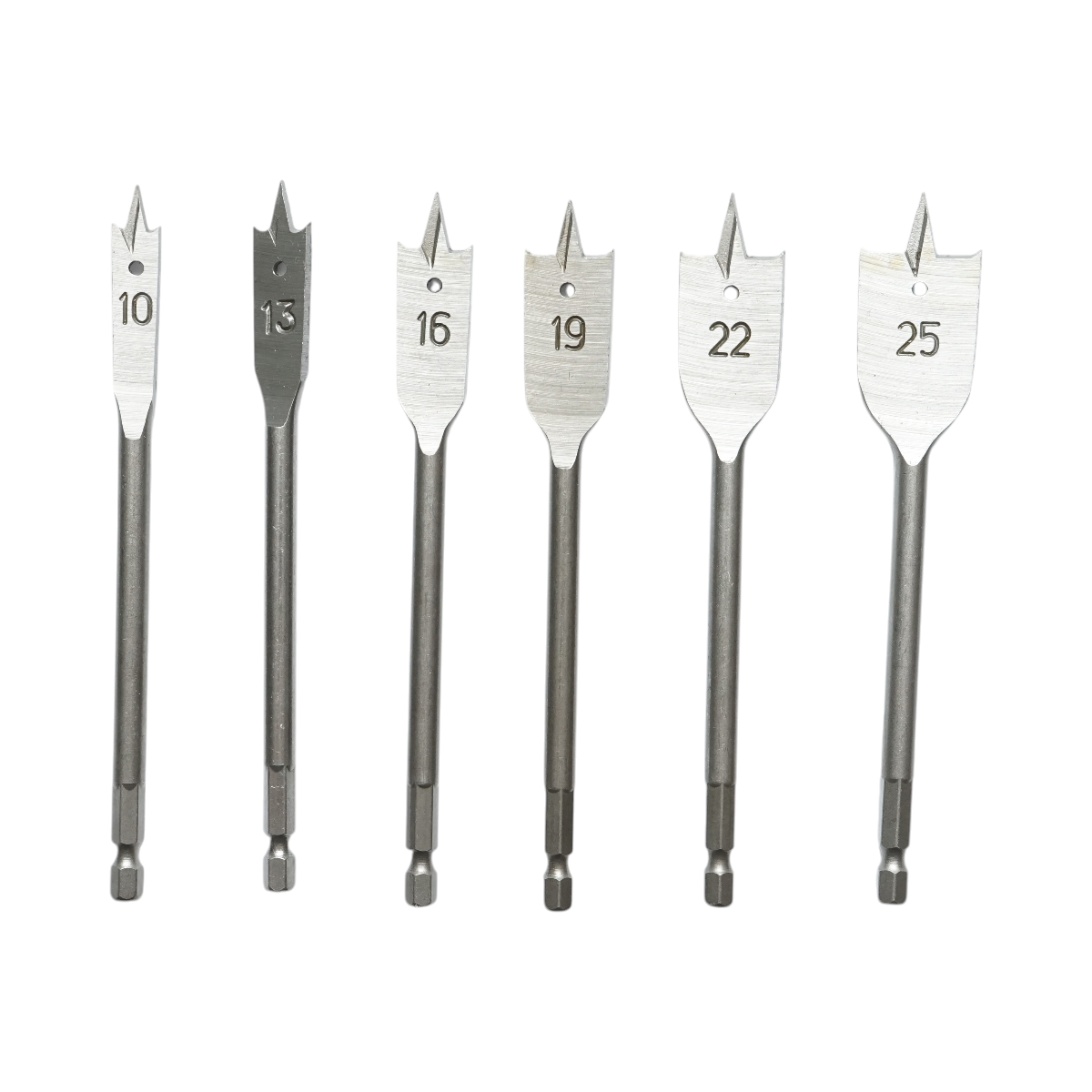 Set burghie lemn plate 10-25mm, coada hexagonala 1/4 inch 6 piese - imagine 3