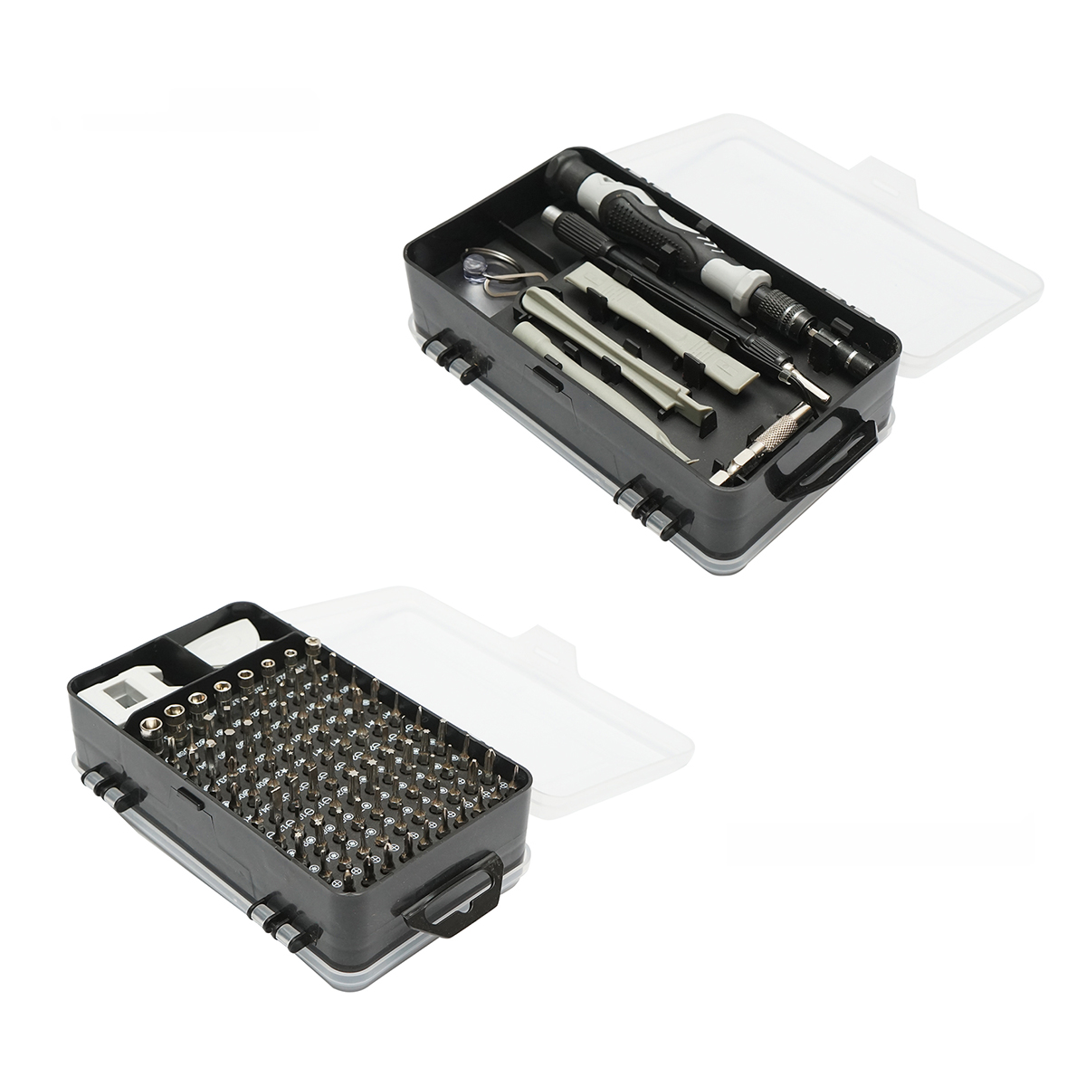 Trusa surubelnite de precizie biti, torx, cruce, hexagonal pentru electronice 115 piese