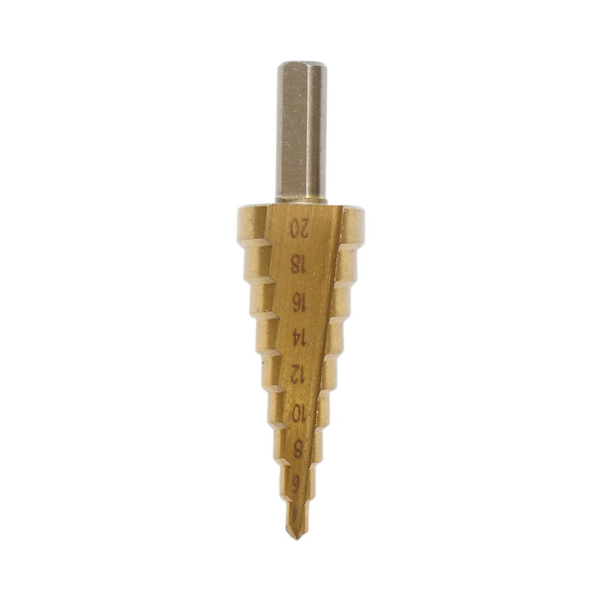 Burghiu conic in 9 trepte 4-20mm din otel 4241 HSS pentru metal, aluminiu, lemn, plastic, alama - imagine 3