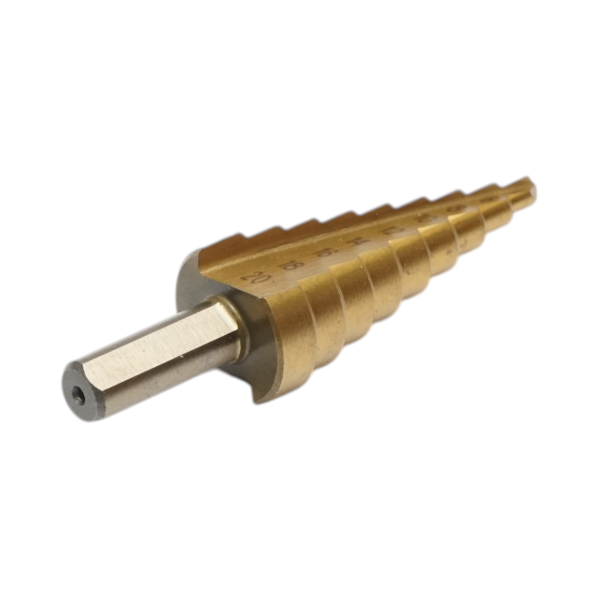 Burghiu conic in 9 trepte 4-20mm din otel 4241 HSS pentru metal, aluminiu, lemn, plastic, alama - imagine 4
