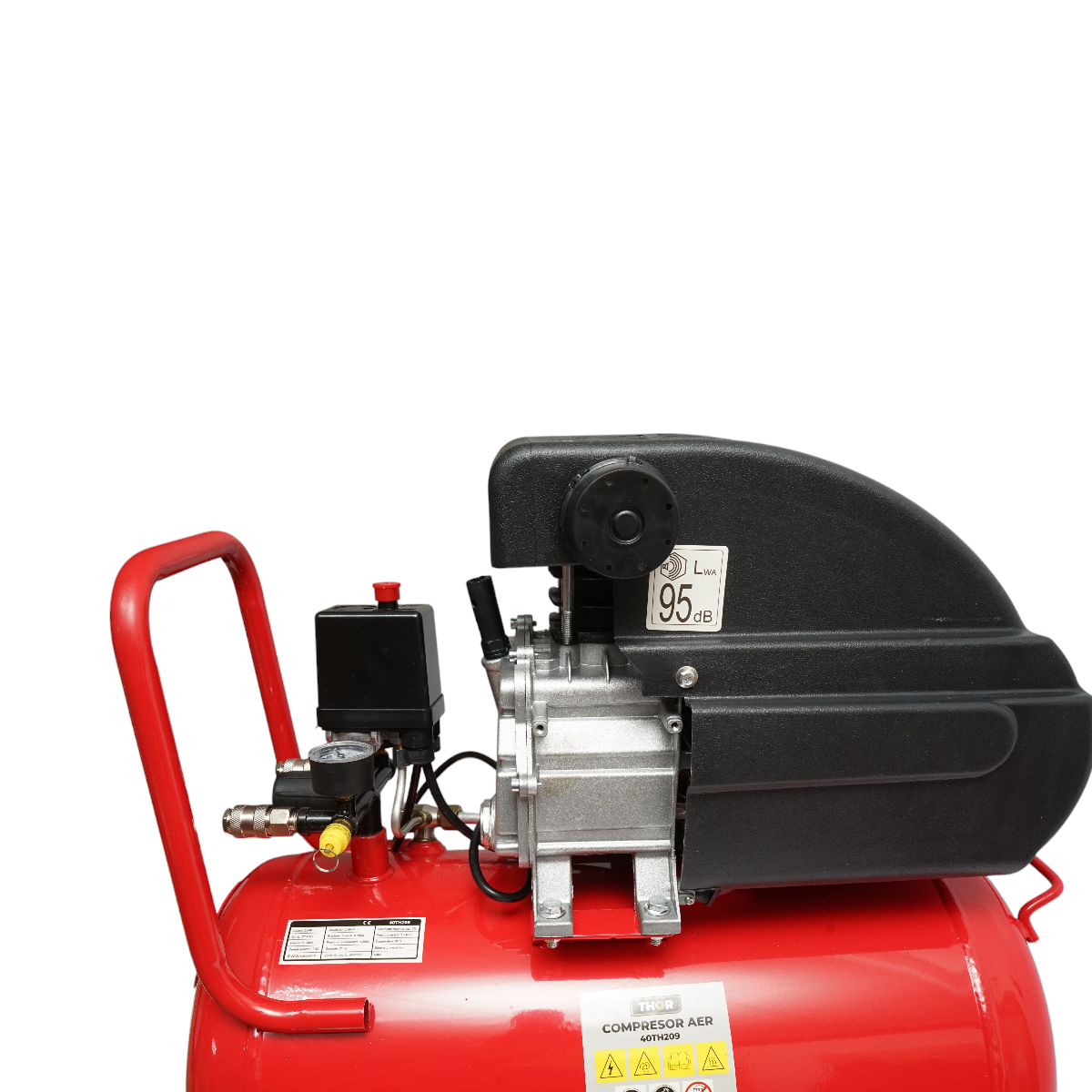 Compresor aer 50L, putere motor 1.5KW/2CP, presiune maxima 8 bar, volum aer aspirat 195L THOR - imagine 6