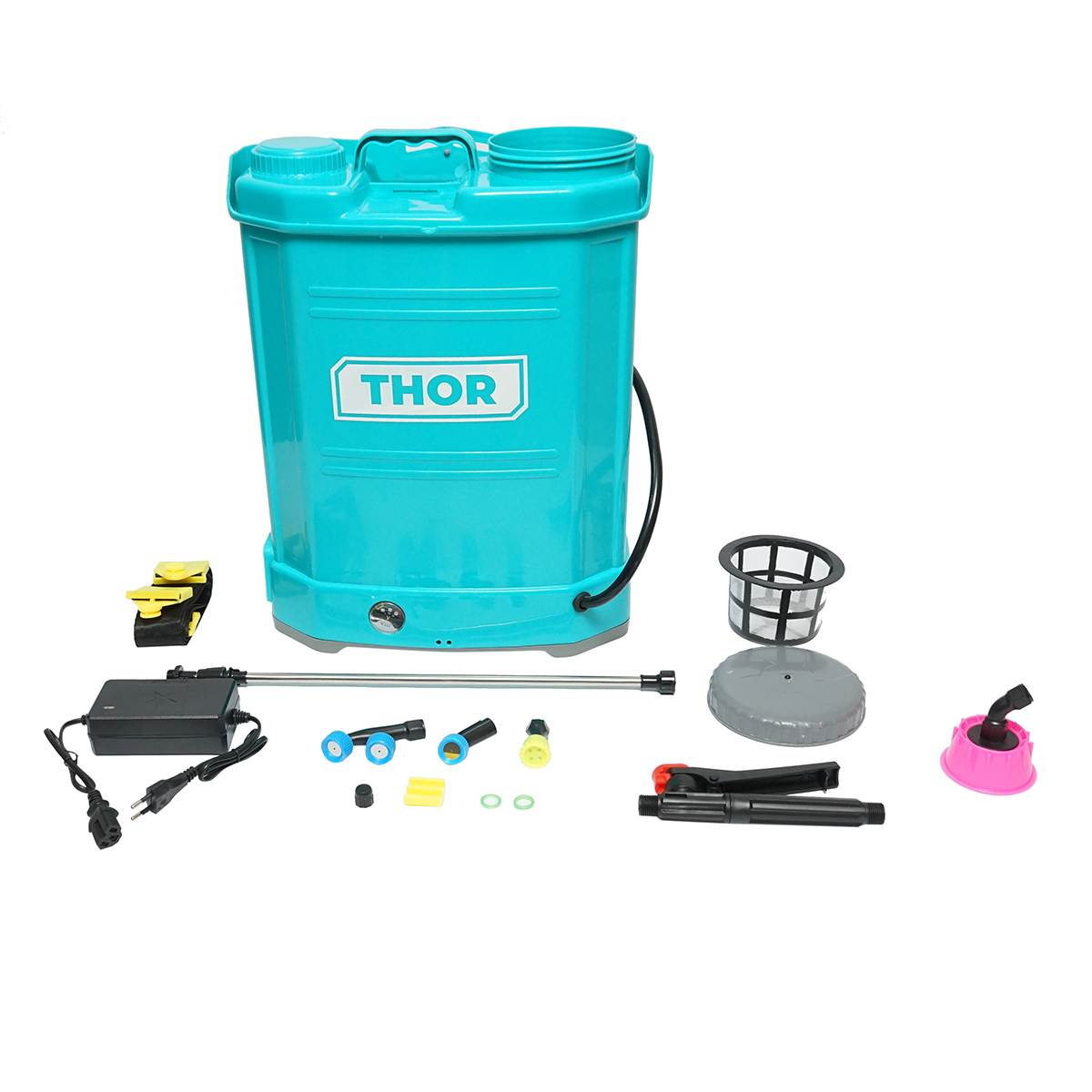 Pompa de stropit, vermorel electric cu rezervor 16L, baterie 12V/8Ah, 4 duze, debit 4 l/min, presiune 6.8 bar THOR - imagine 2