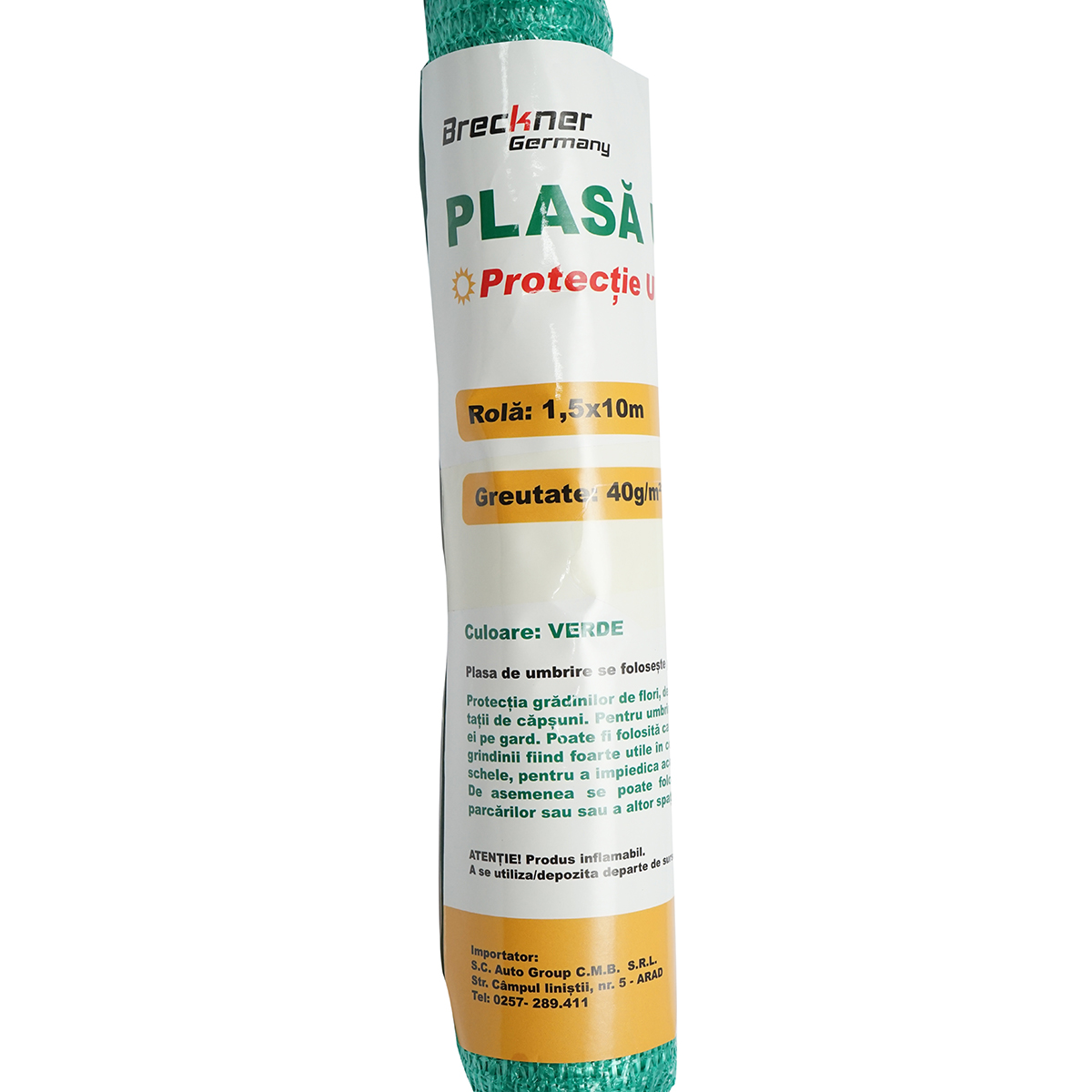 Plasa umbrire 40% latime 1.5m, lungime 10m verde din polietilena cu protectie UV - imagine 3
