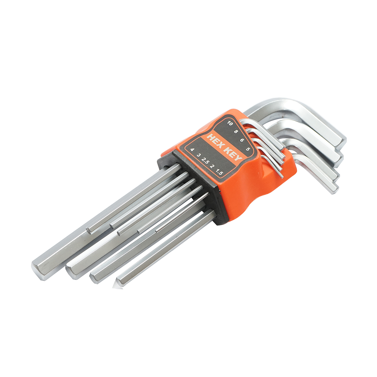 Set 9 chei imbus hexagonale 1.5-10mm cu brat lung din otel forjat nichelat - imagine 3