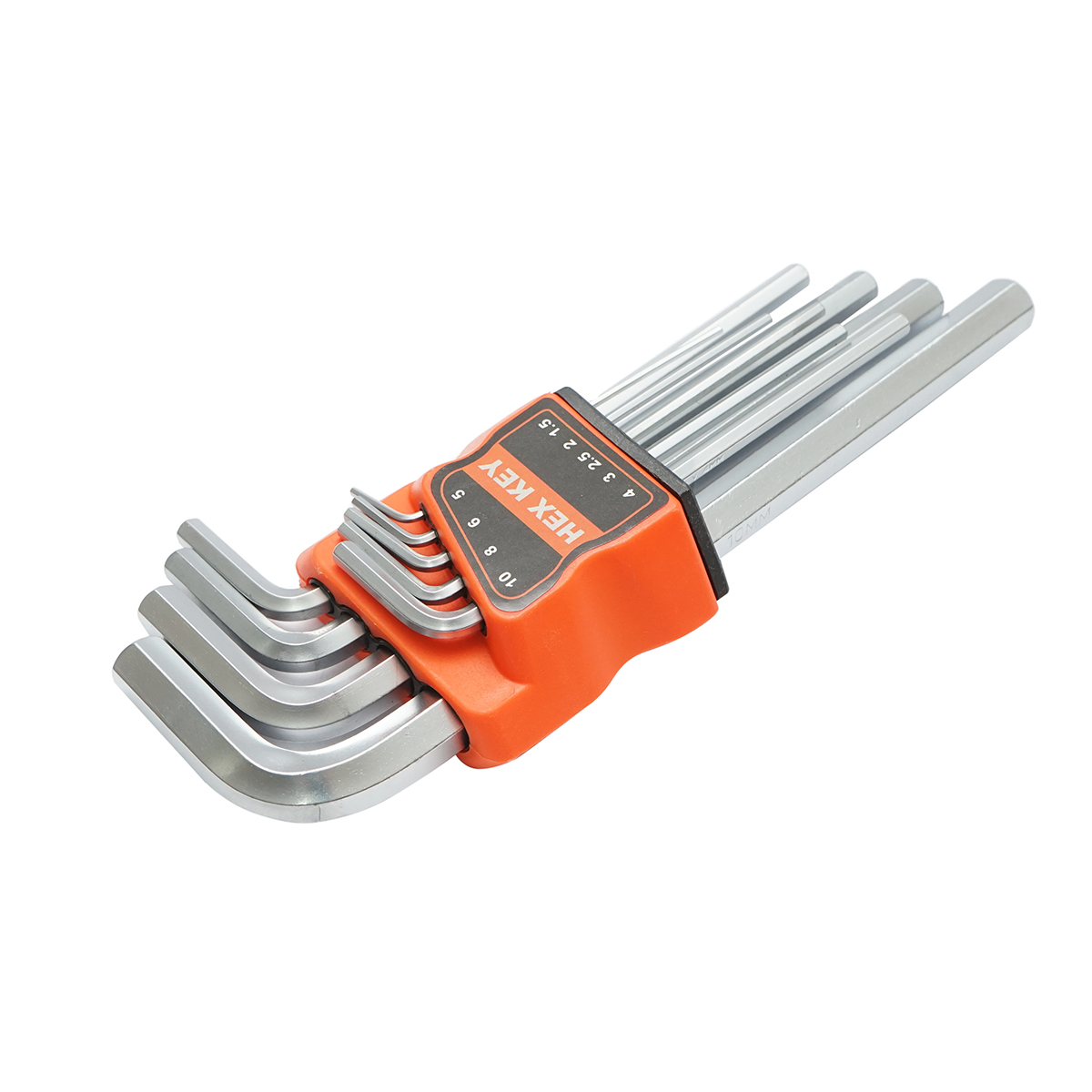 Set 9 chei imbus hexagonale 1.5-10mm cu brat lung din otel forjat nichelat - imagine 4