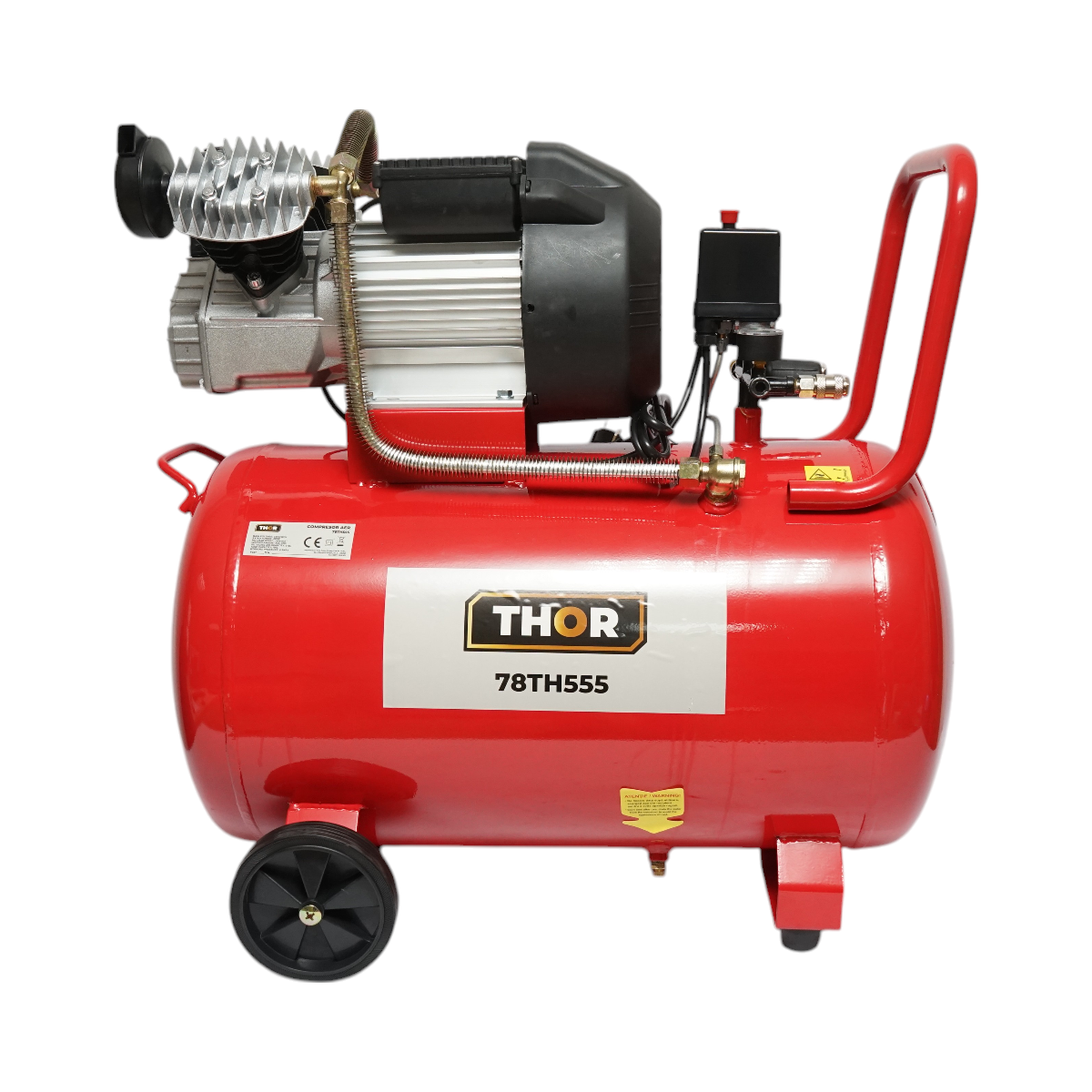 Compresor aer 100L, motor 2 cilindri in V 2.2KW/2CP, presiune maxima 8 bar, volum aer aspirat 370 L/min THOR - imagine 2
