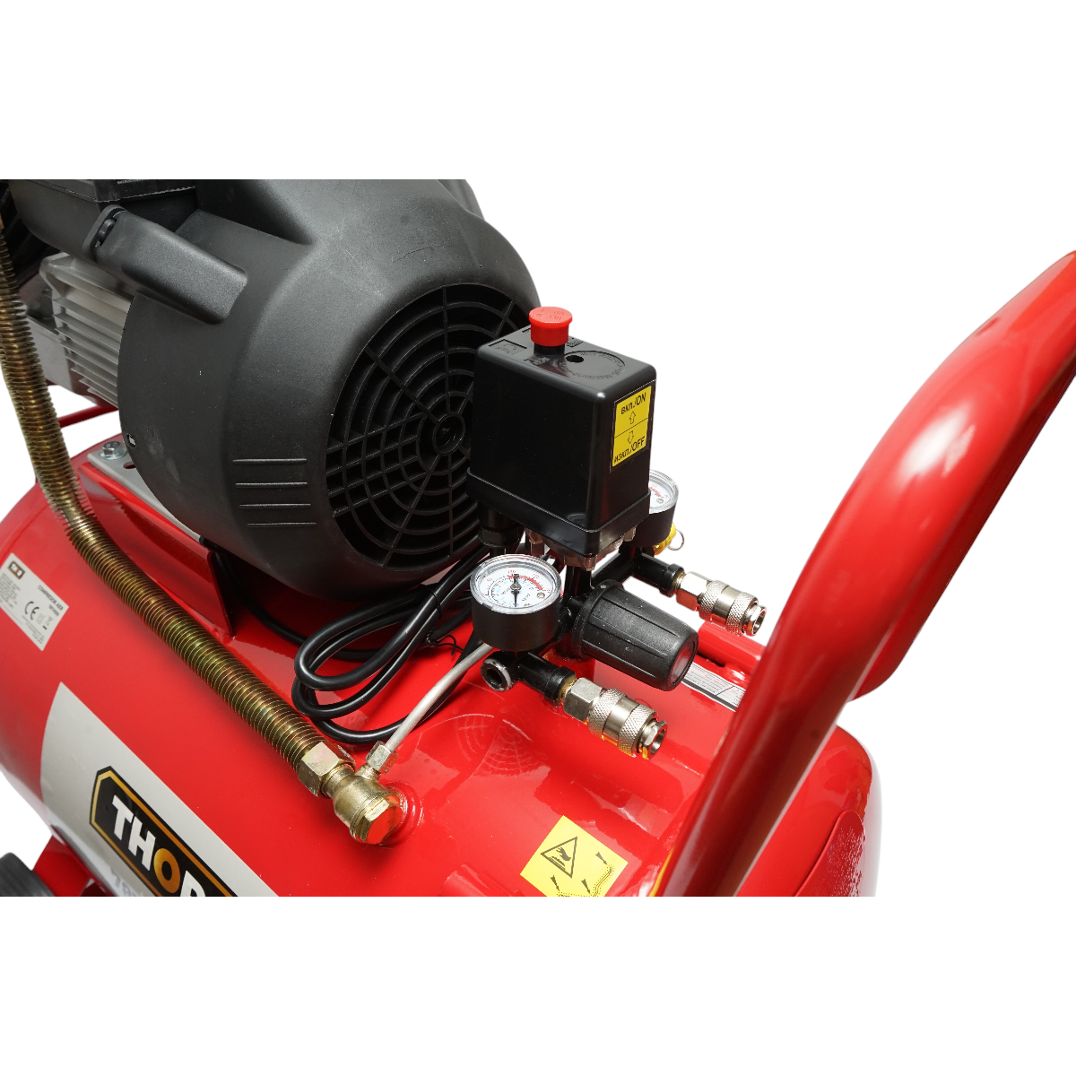 Compresor aer 100L, motor 2 cilindri in V 2.2KW/2CP, presiune maxima 8 bar, volum aer aspirat 370 L/min THOR - imagine 8