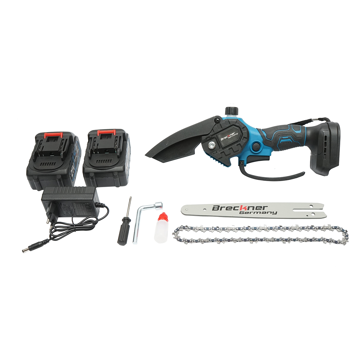 Mini fierastrau electric 700W cu 2 acumulatori 21V, 4Ah Li-ion, lama 8 inch (200mm) Breckner Germany - imagine 3