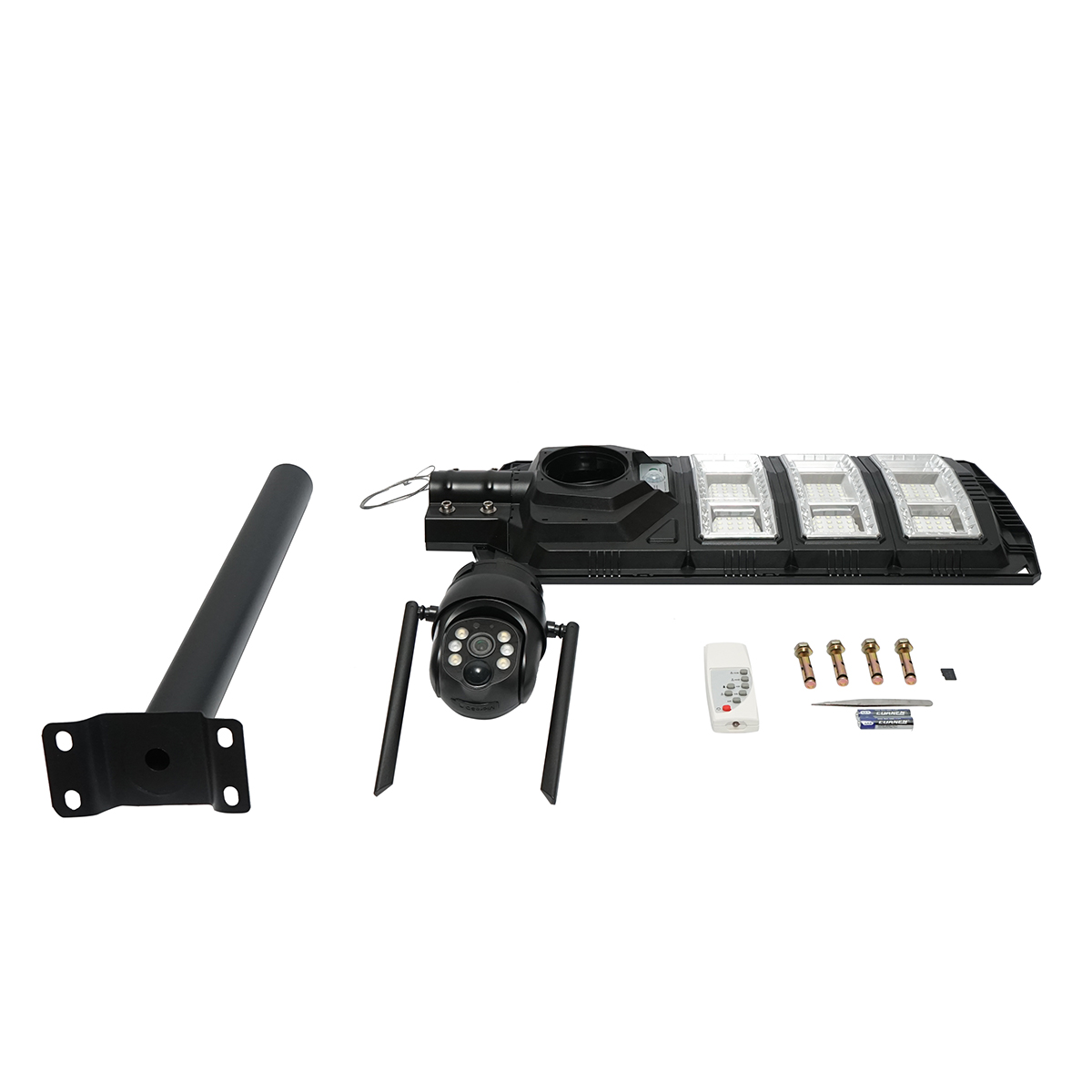 Lampa solara LED 450W, camera supraveghere Ai 4 MP, sim 4G cu panou solar 24W, baterie LiFePO4 18Ah, rotativa 360, night vision, detectie umana, aplicatie V380 Pro - imagine 3