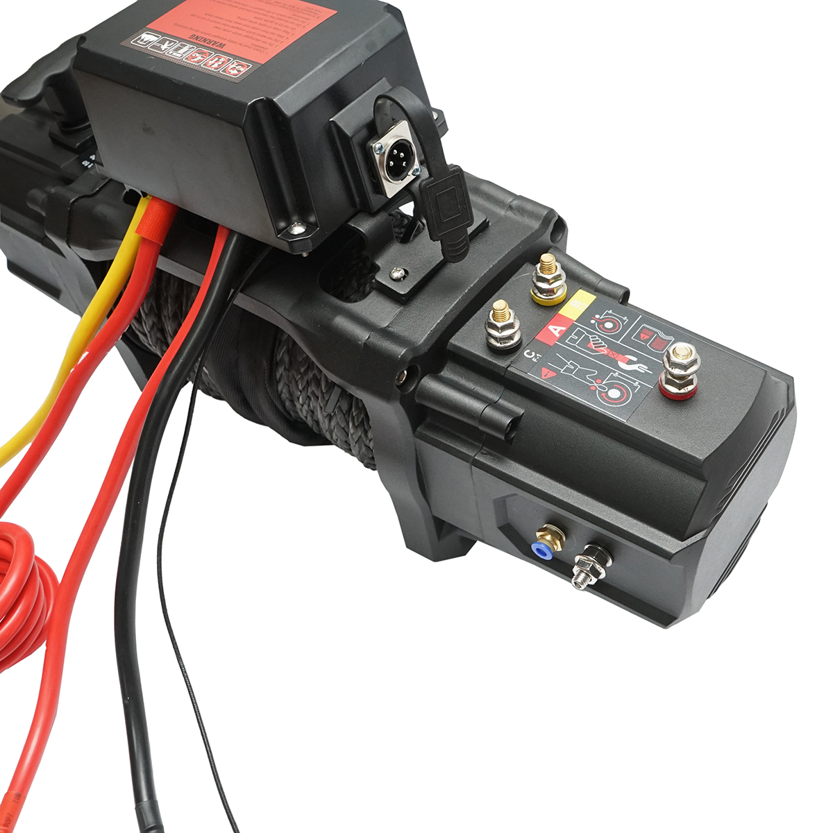 Troliu electric cu telecomanda 12V, 6.1T (13500lbs) 6.5CP, cablu sintetic 9x24m, solenoid 400A Breckner Germany - imagine 5