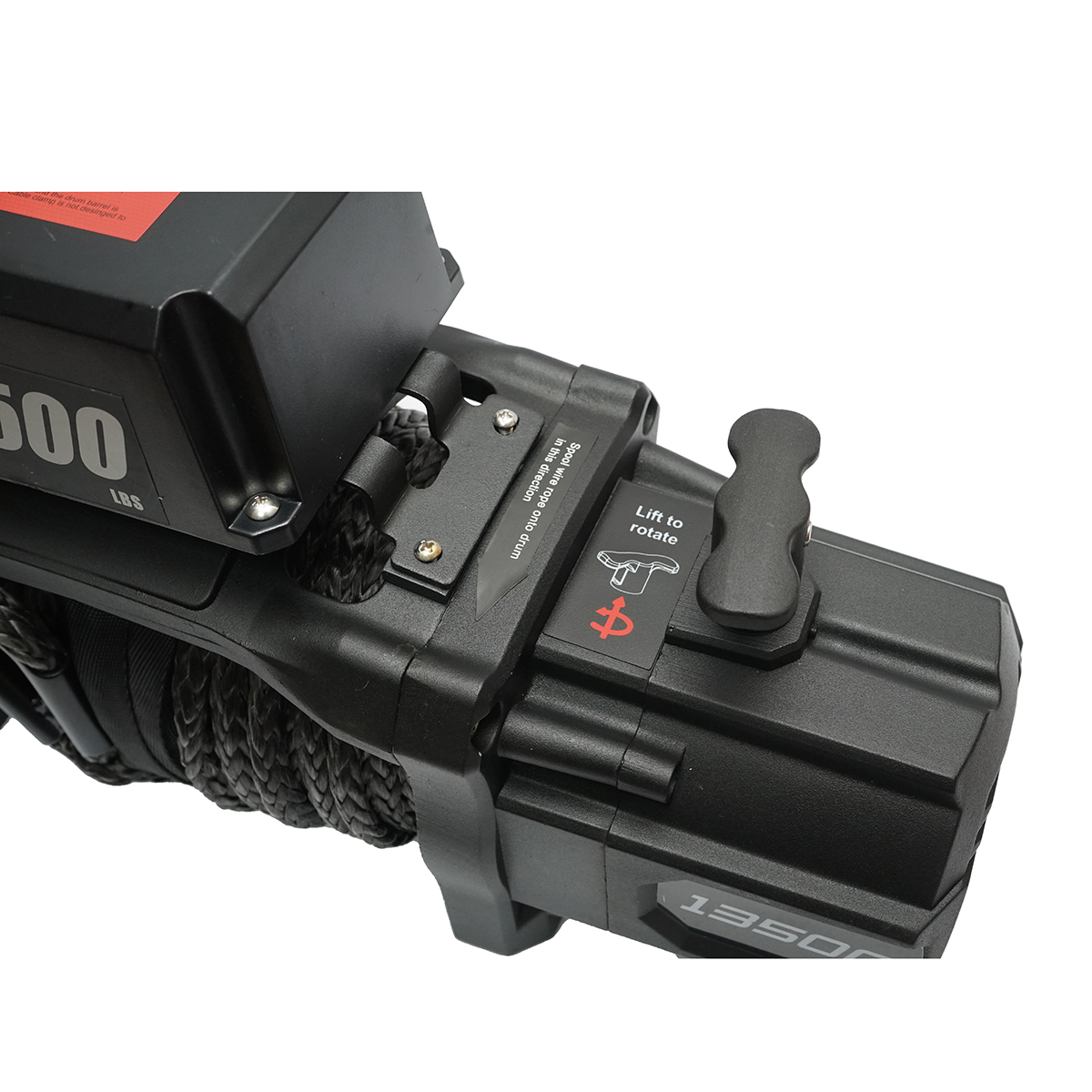 Troliu electric cu telecomanda 12V, 6.1T (13500lbs) 6.5CP, cablu sintetic 9x24m, solenoid 400A Breckner Germany - imagine 6