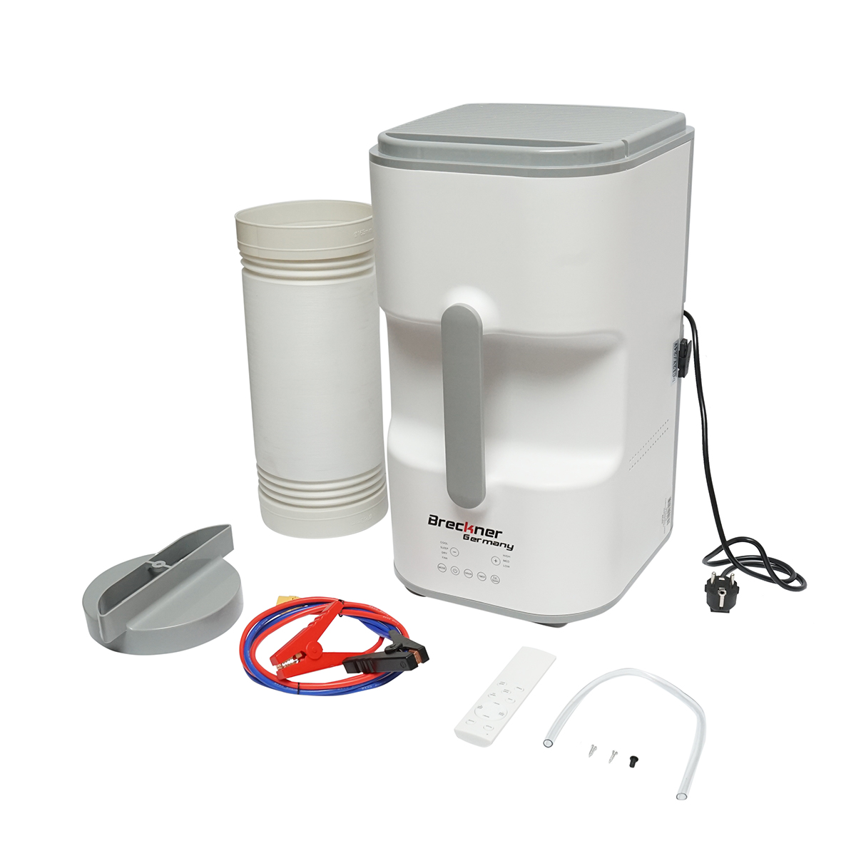 Aparat de aer conditionat portabil 4777 BTU, 600W, 12V-24V-220V cu functie dezumidificare, ventilatie, telecomanda, mod somn, kit instalare inclus Breckner Germany - imagine 2