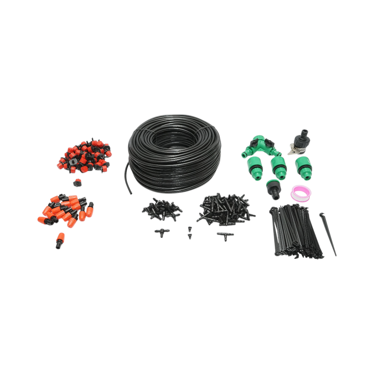 Kit complet irigare prin picurare si pulverizare cu furtun 50m, duze, conectori, tije de fixare 200 piese - imagine 2