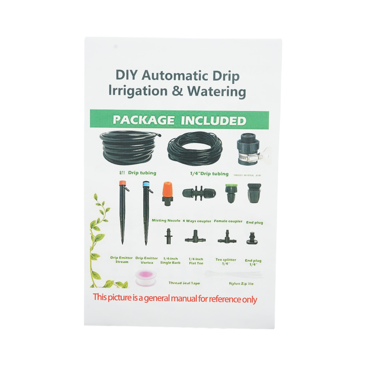 Kit complet irigare prin picurare si pulverizare cu 2 furtunuri 8m/62m, duze, microaspersoare, conectori 145 piese - imagine 18