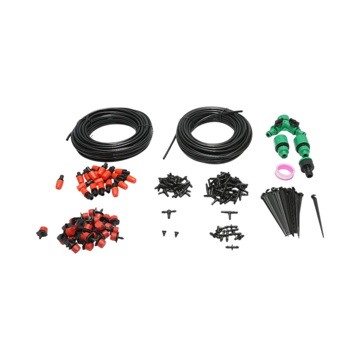 Kit complet irigare prin picurare si pulverizare cu furtun 30m, duze, conectori, tije de fixare 149 piese - imagine 2