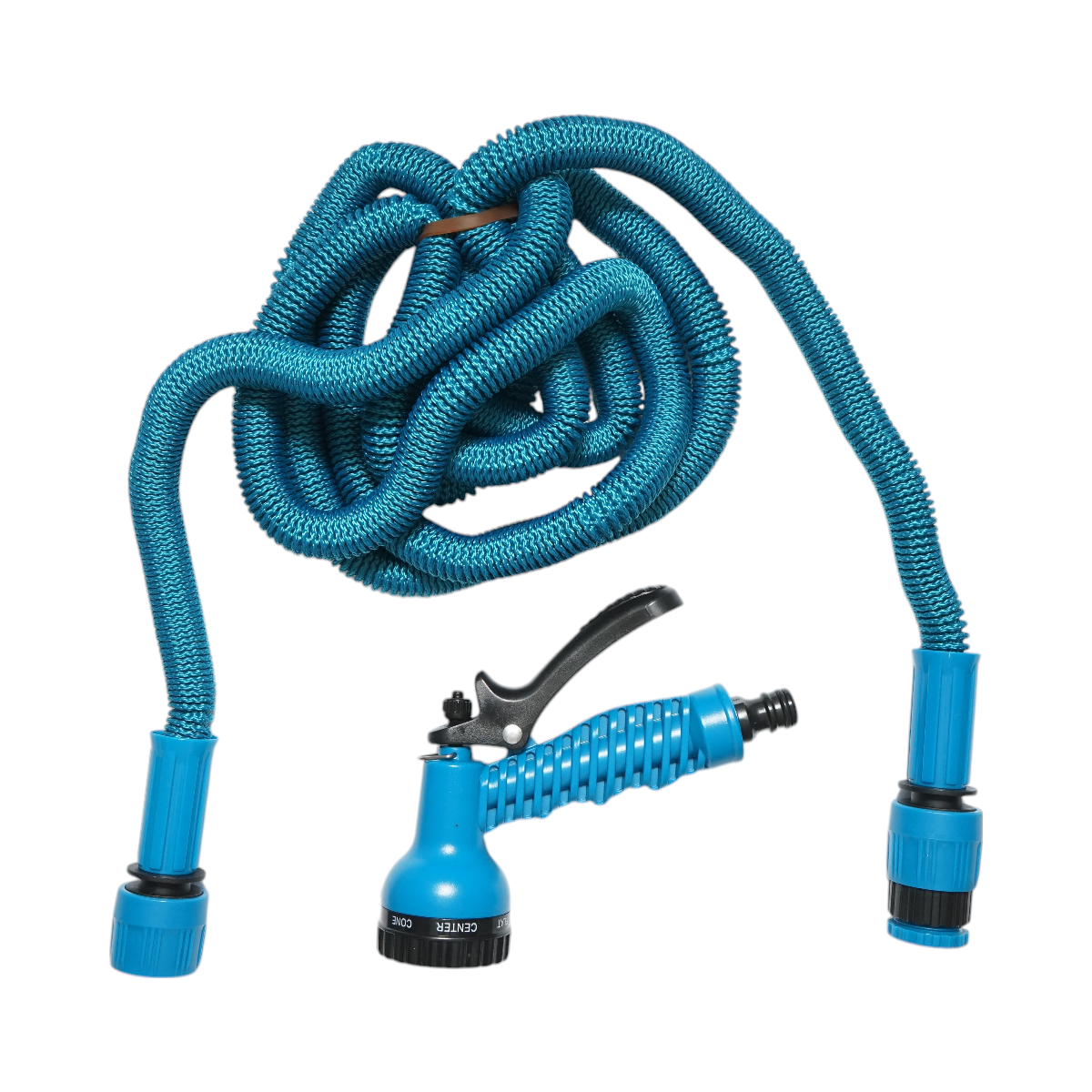 Furtun gradina extensibil 2.5-7.5m cu pistol reglabil 7 moduri, adaptor 3/4, cupla rapida 1/2 - imagine 2